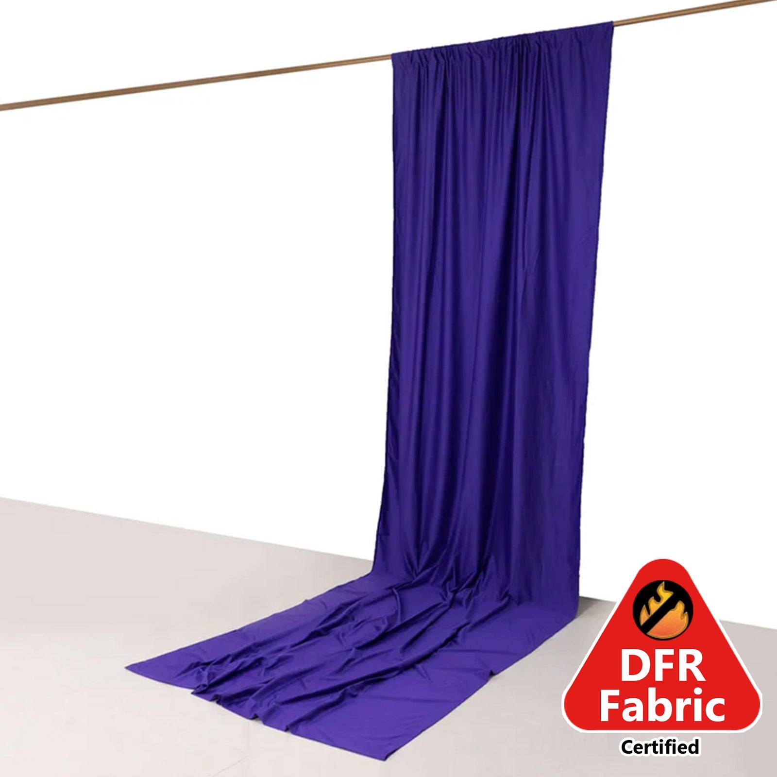 Purple Scuba Polyester Event Curtain Drapes, Durable Flame Resistant Backdrop Event Panel Wrinkle Free with Rod Pockets - 5ftx14ft