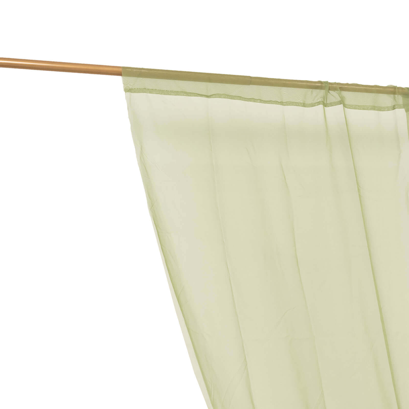 5ftx14ft Premium Dusty Sage Green Chiffon Curtain Panel, Durable Flame Resistant Backdrop Ceiling Drapery With Rod Pocket