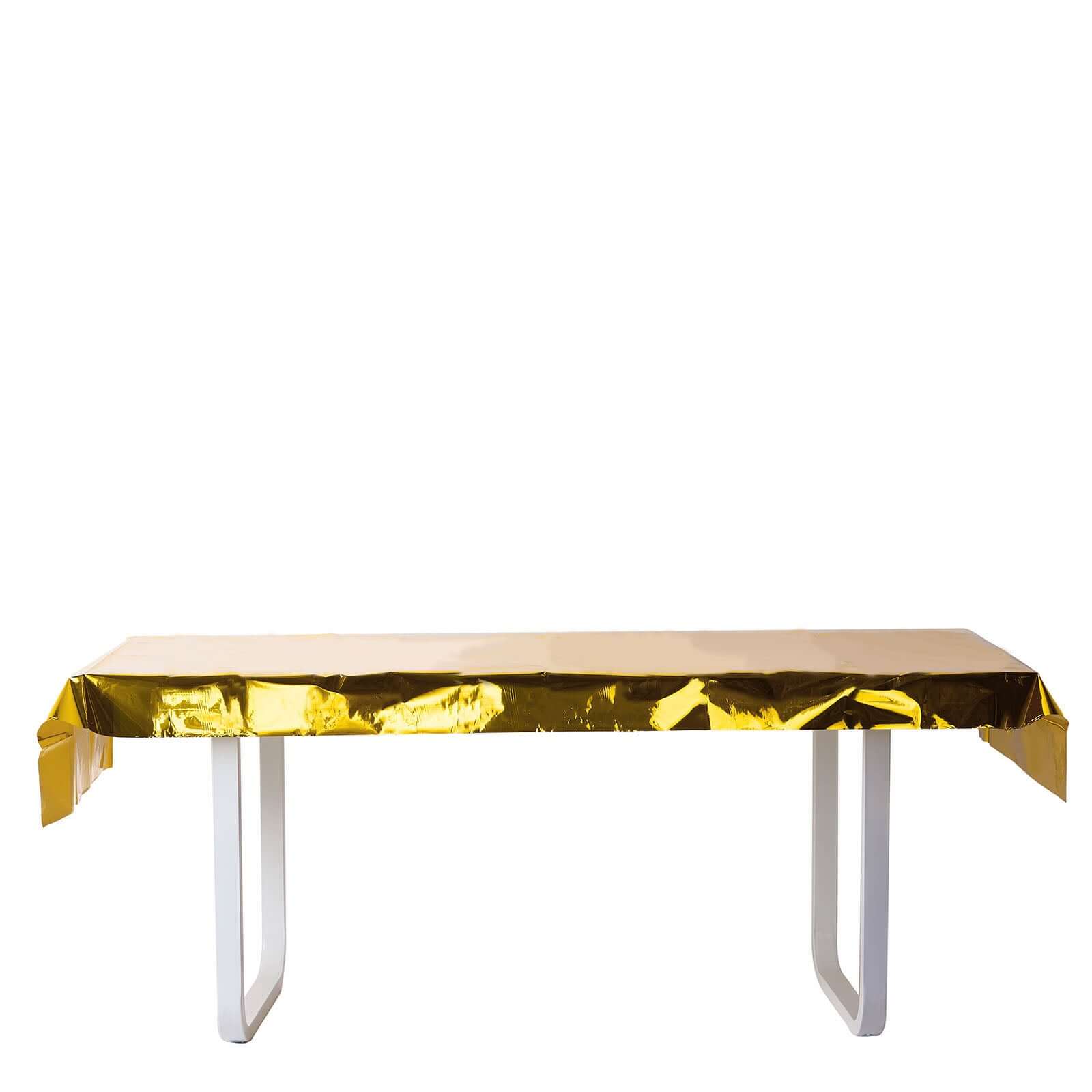 40x90 Gold Metallic Foil Rectangle Tablecloth, Disposable Table Cover