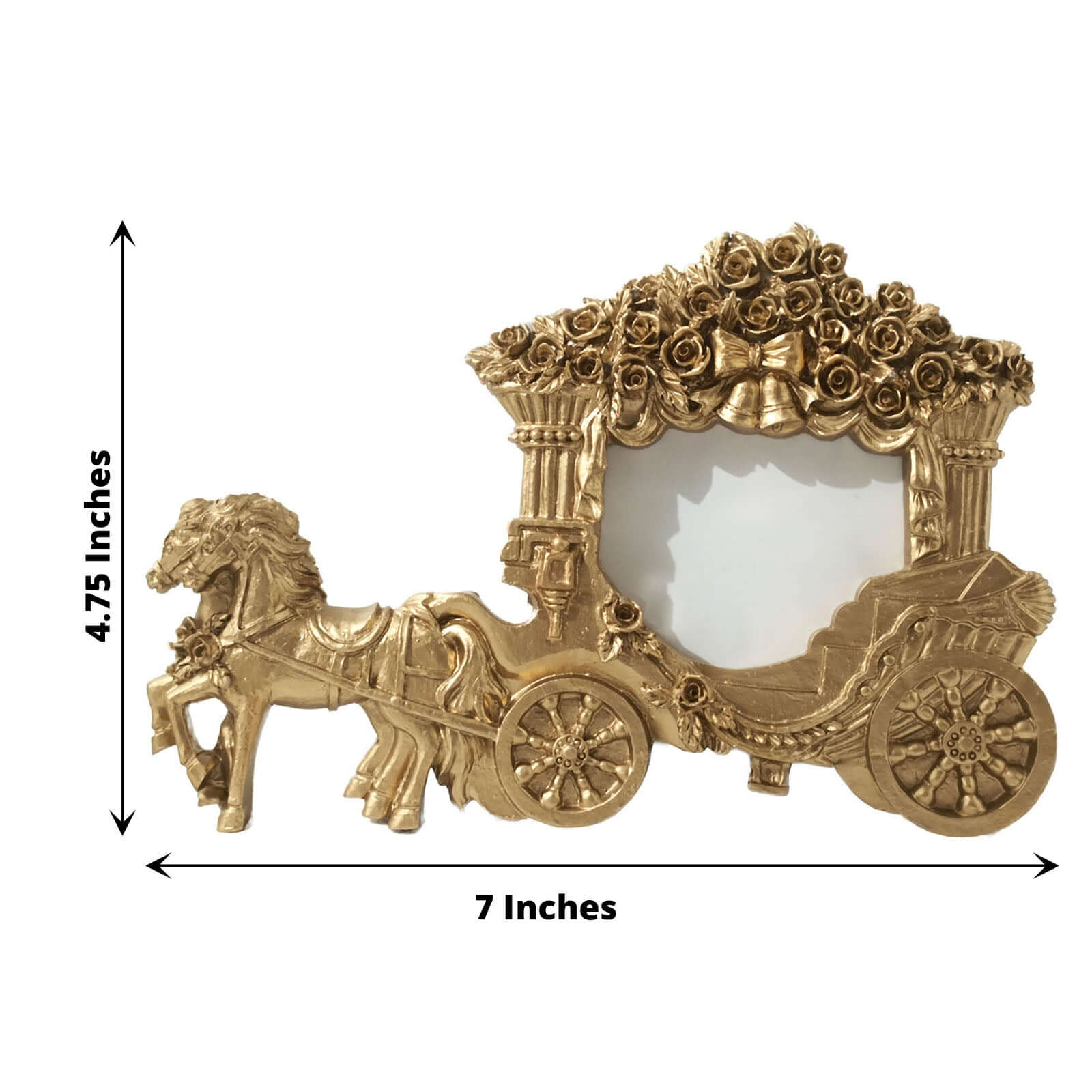 Picture Frame Resin Horse Carriage Design Gold - European Style Place Card Holder & Wedding Party Favor 7