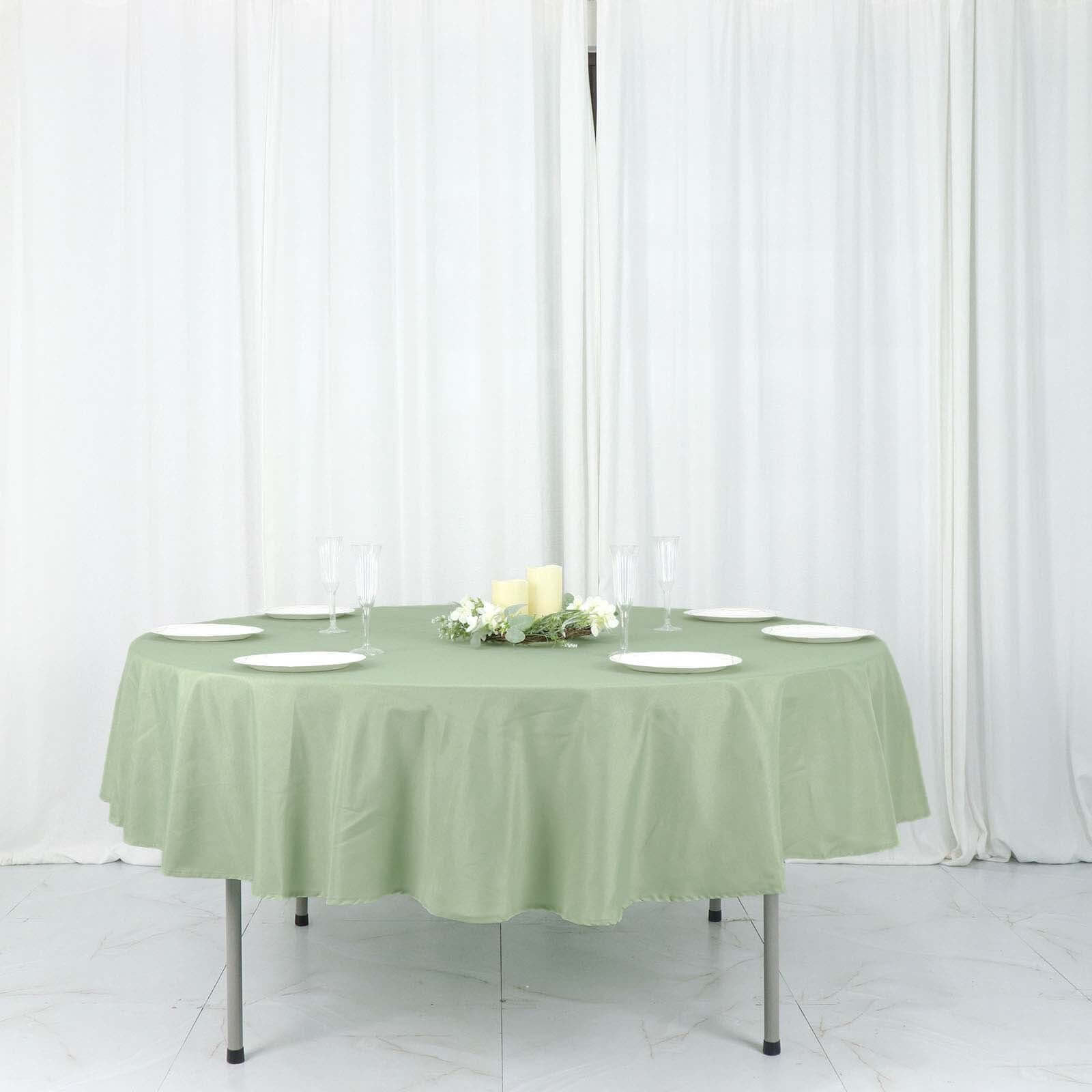 Polyester 90 Round Tablecloth Sage Green - Stain & Wrinkle-Resistant Table Cover