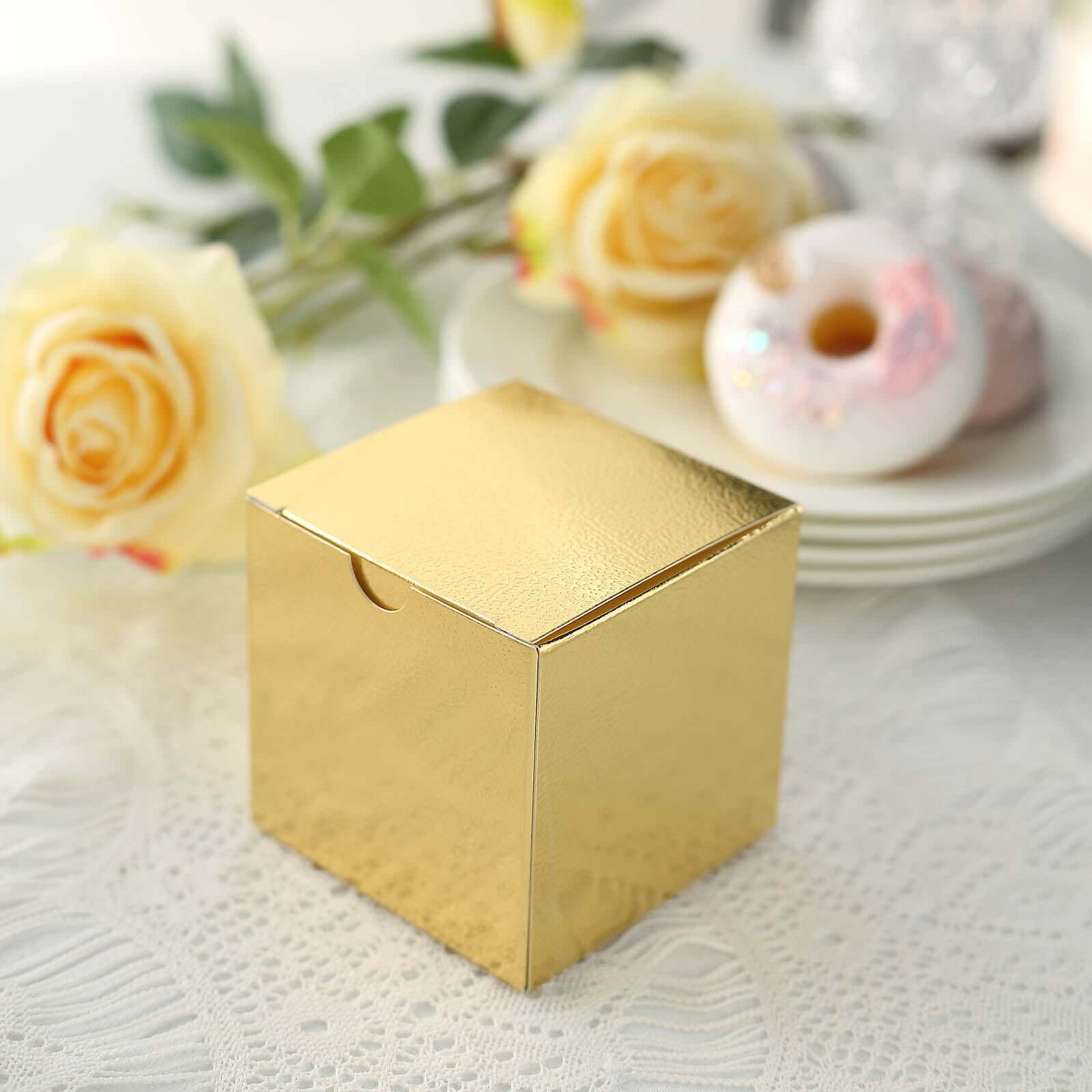 100 Pack 3 Easy DIY Gold Party Or Shower Favor Candy Gift Boxes