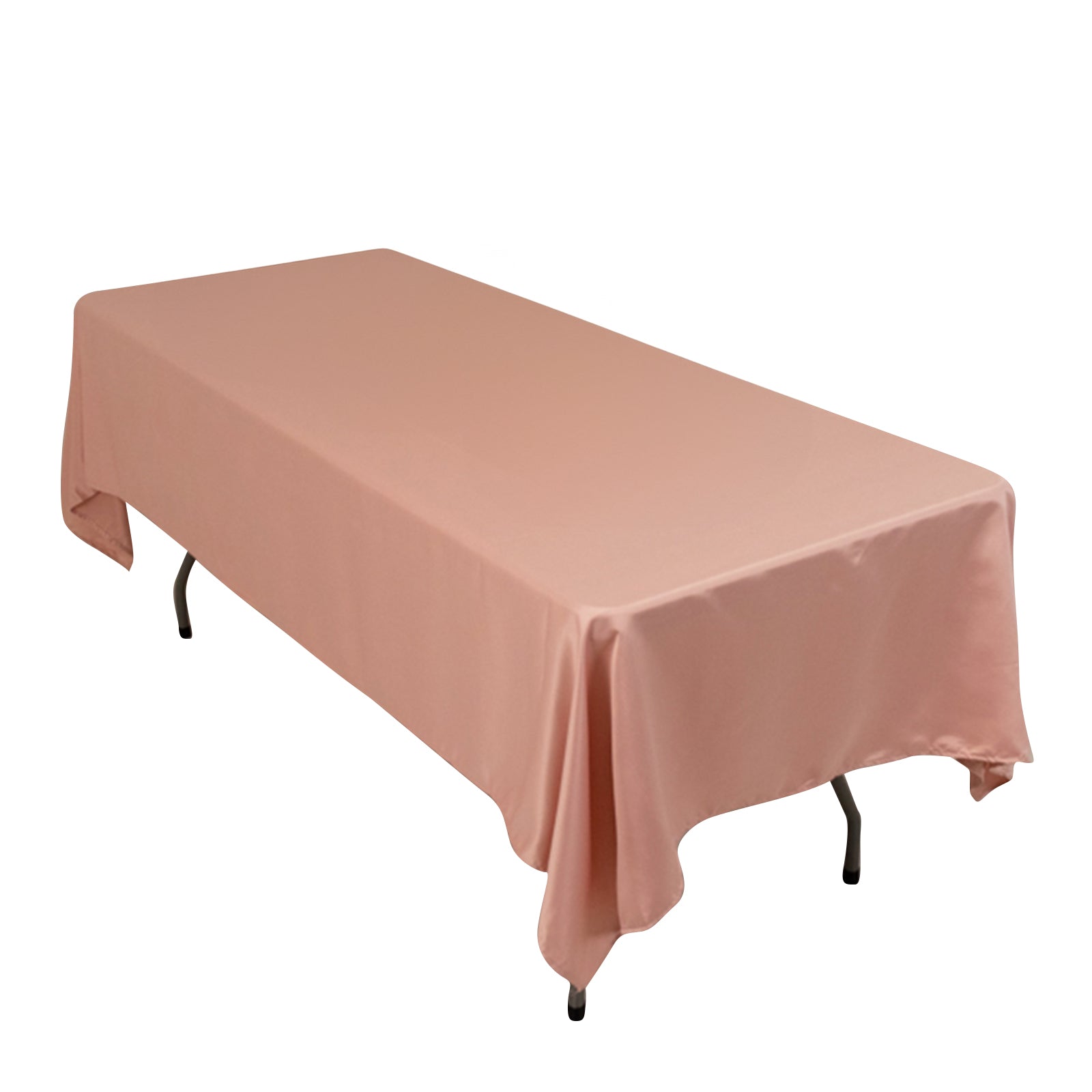 Lamour Satin 60x102 Rectangle Tablecloth Dusty Rose - Durable & Silky Soft Feel Table Cover