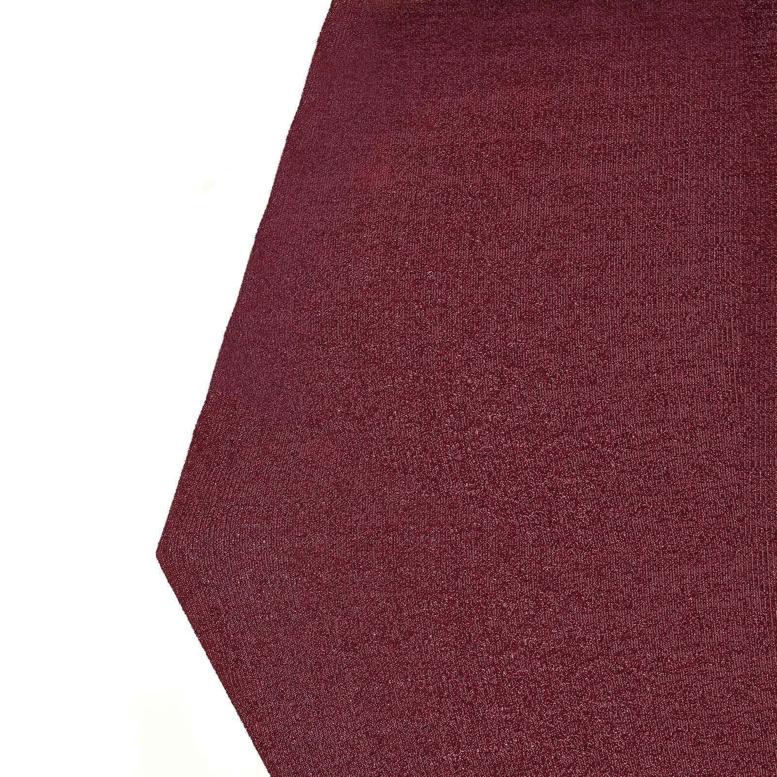 8ftx7ft Burgundy Metallic Shimmer Tinsel Spandex Hexagon Wedding Arbor Cover, 2-Sided Backdrop