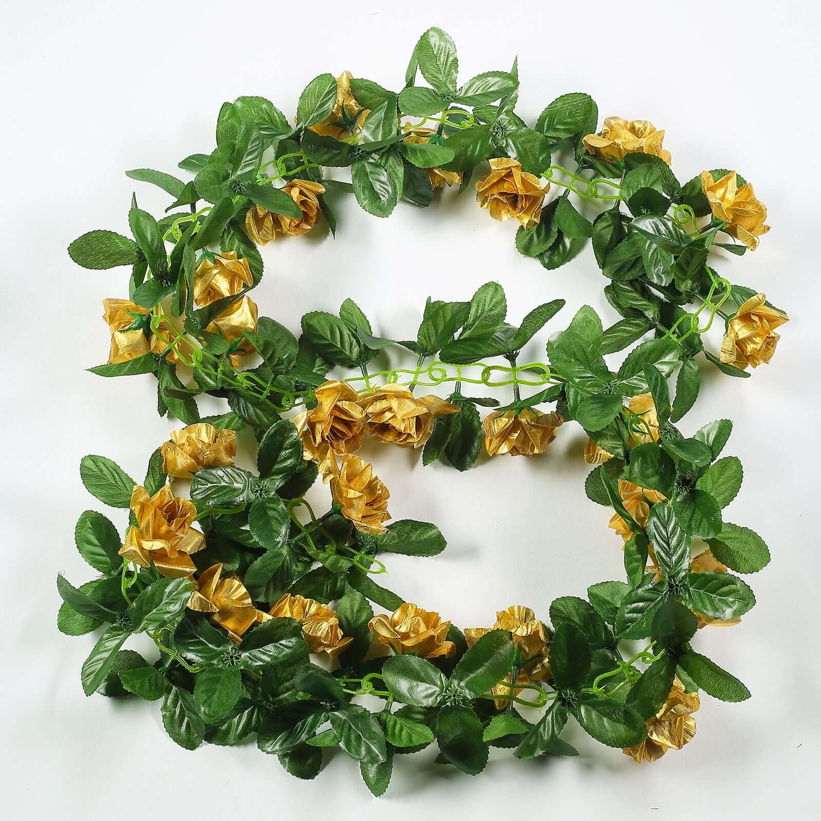 6ft Gold Artificial Silk Rose Garland UV Protected Flower Chain