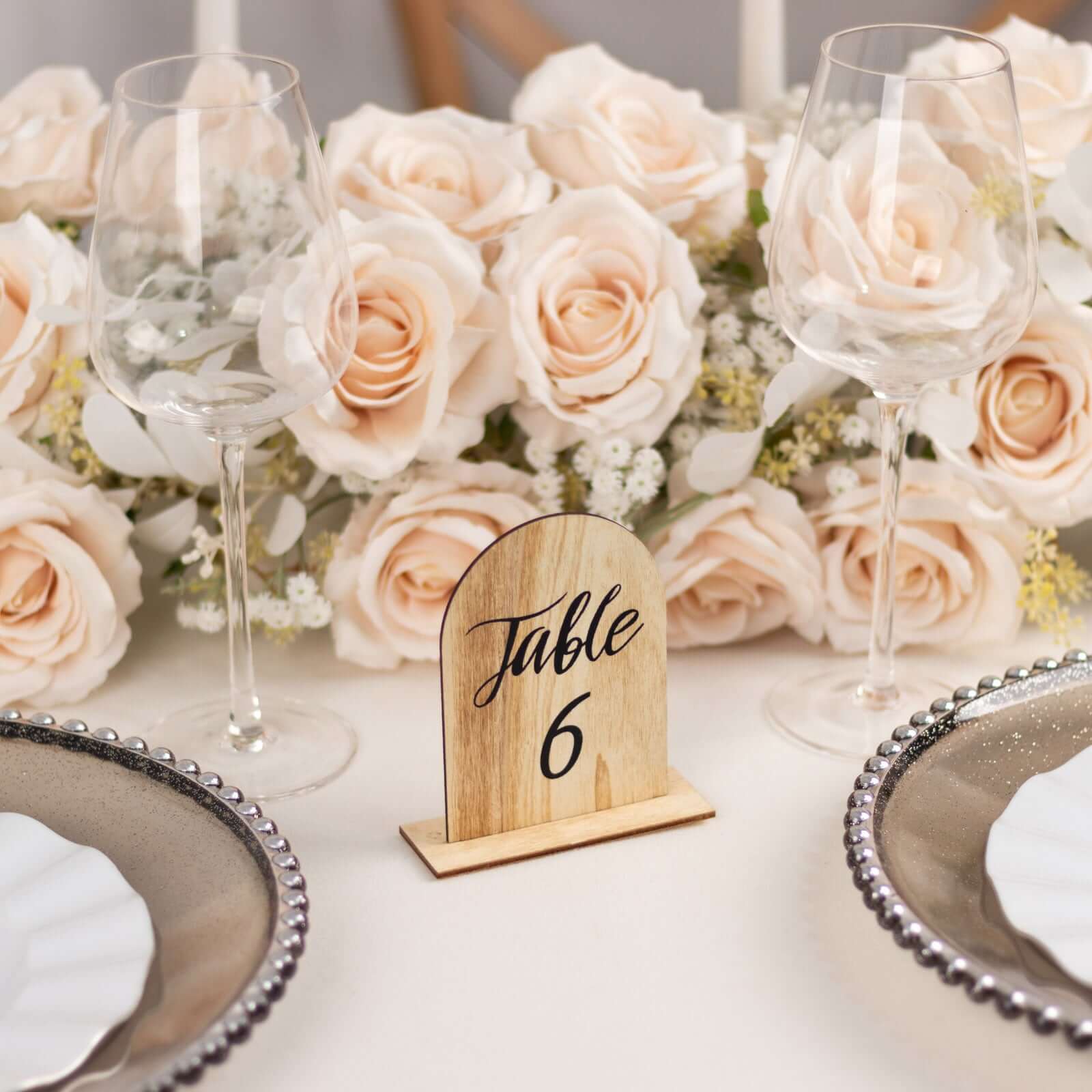 20-Pack Natural Wooden Table Numbers 1-20 Rustic Arch Design with Removable Base - Ideal for Banquets and Receptions 4.5