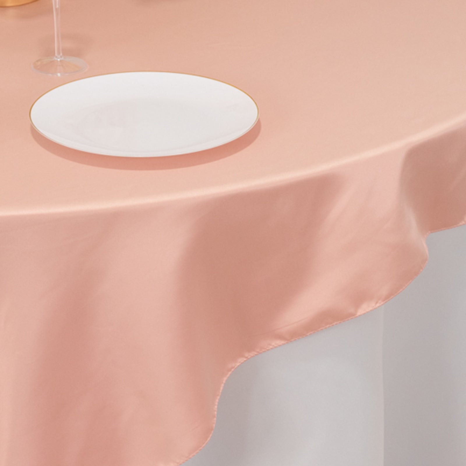 Lamour Satin 72x72 Table Overlay Square Tablecloth Dusty Rose - Smooth Finish Table Topper