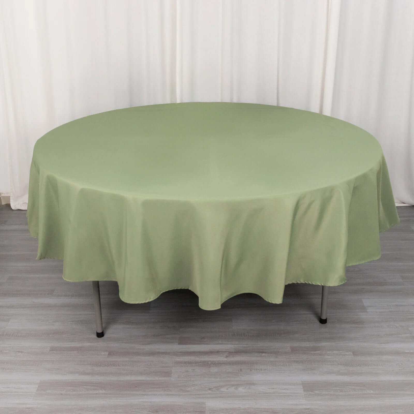 Premium Polyester 90 Round Tablecloth Dusty Sage Green - Stain and Wrinkle-Resistant Design with 220GSM Thickness Table Cover