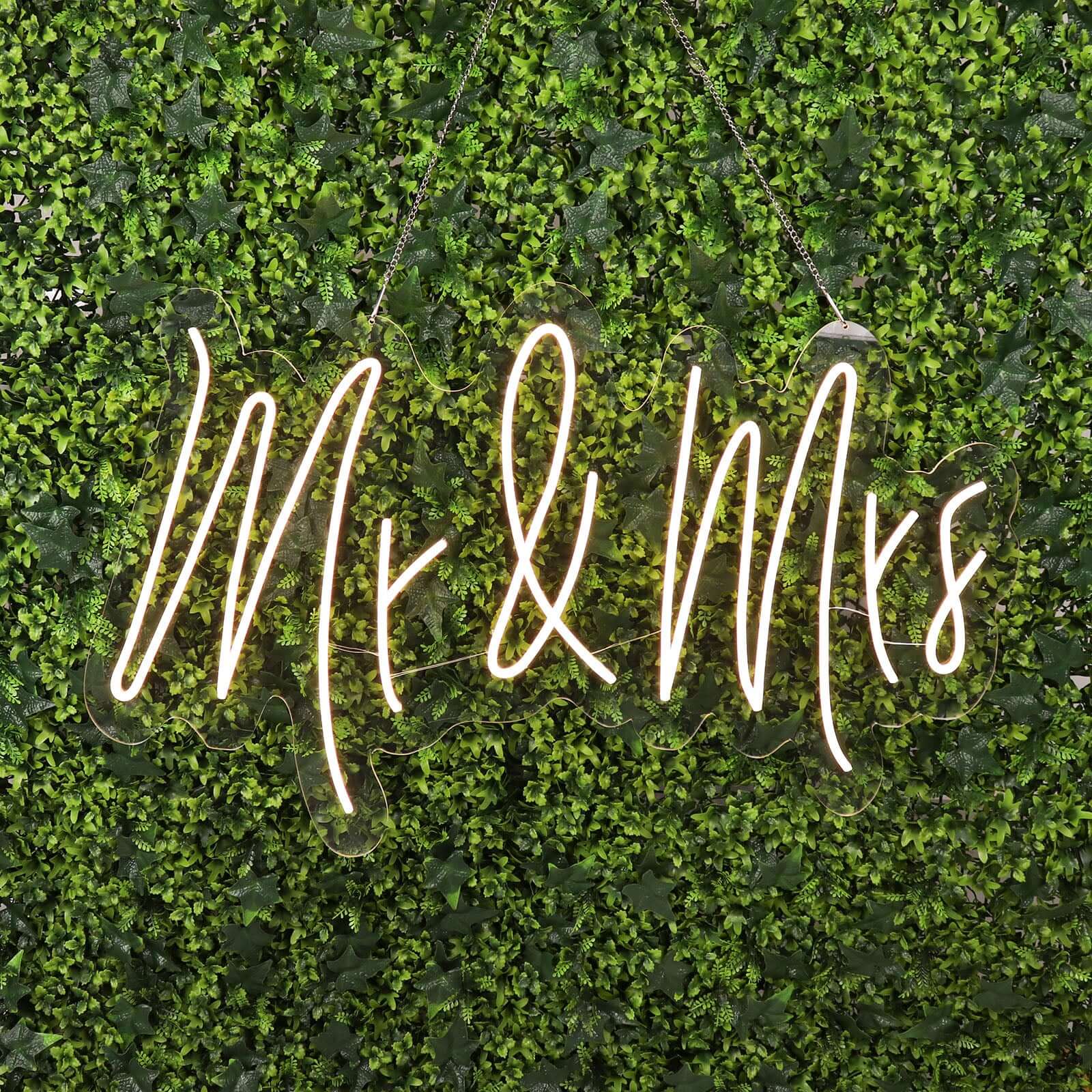 33 Mr and Mrs Neon Light Sign, LED Reusable Wall Décor Lights With 5ft Hanging Chain