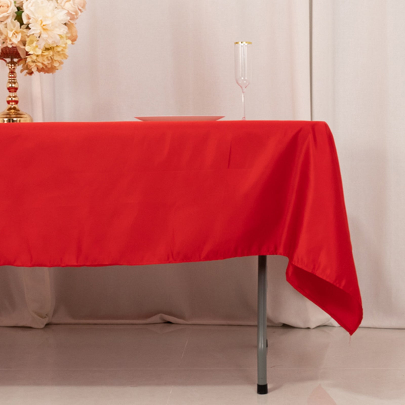 Lamour Satin 60x102 Rectangle Tablecloth Red - Durable & Silky Soft Feel Table Cover