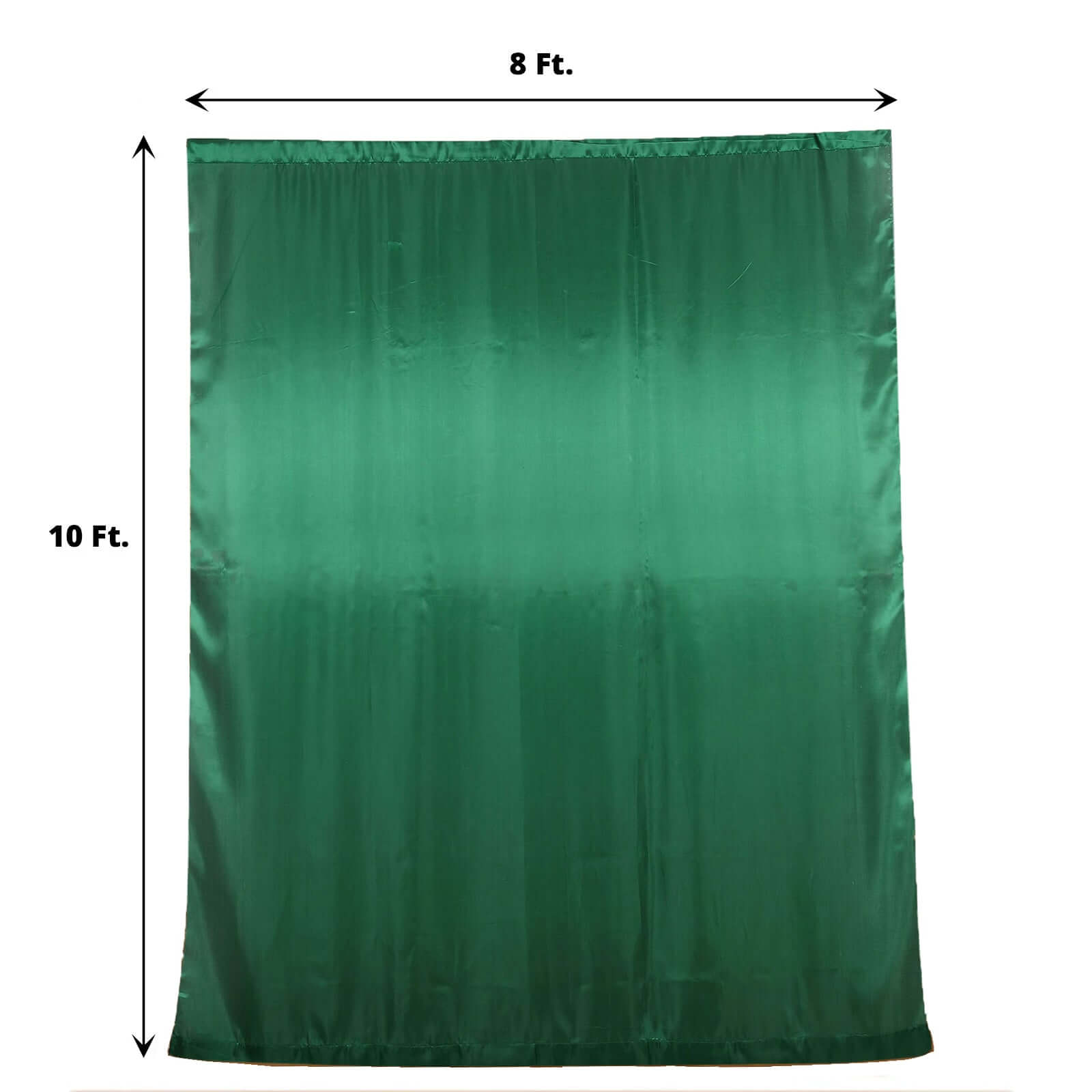 8ftx10ft Hunter Emerald Green Satin Event Curtain Drapes, Backdrop Event Panel