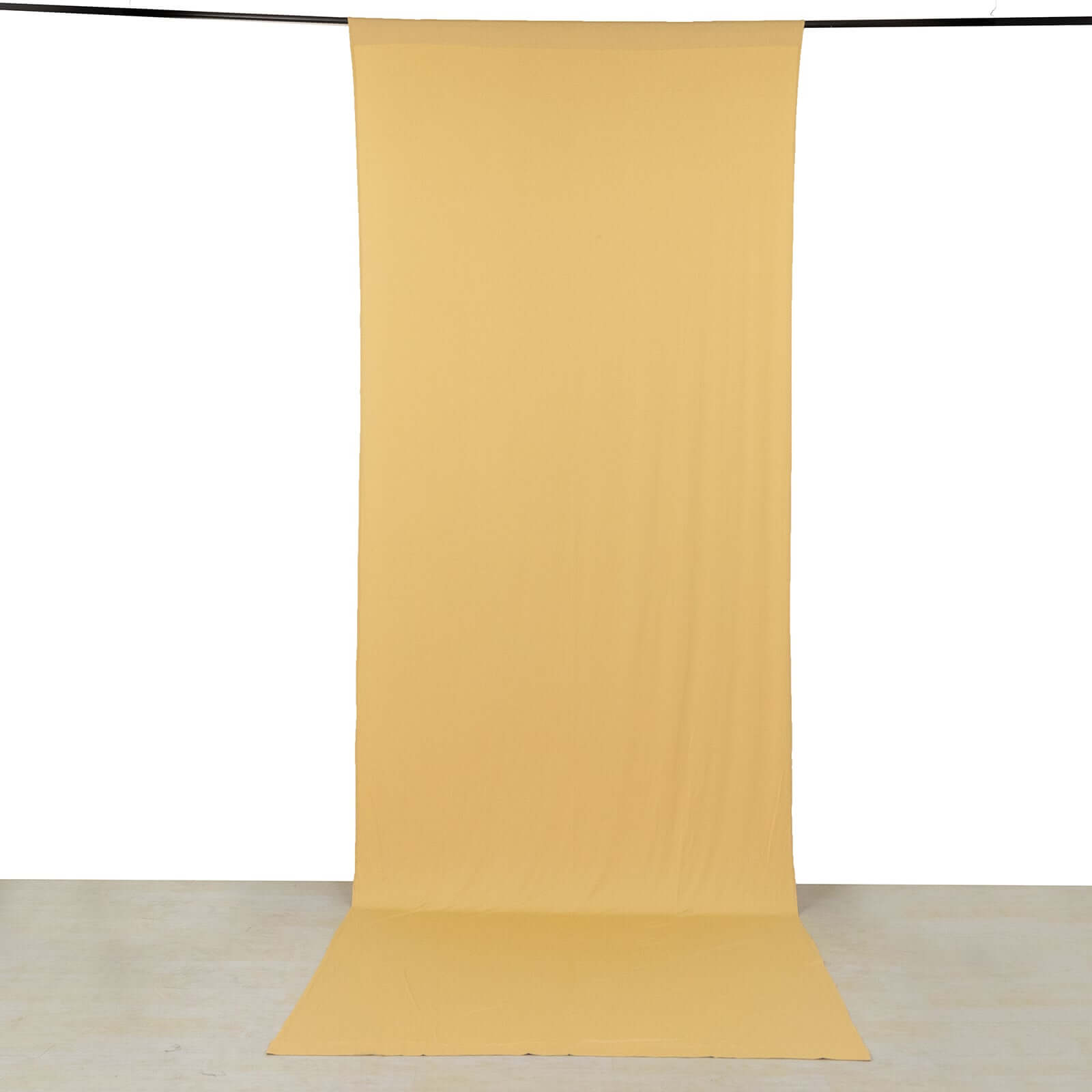 Champagne 4-Way Stretch Spandex Event Curtain Drapes, Wrinkle Free Backdrop Event Panel with Rod Pockets - 5ftx14ft