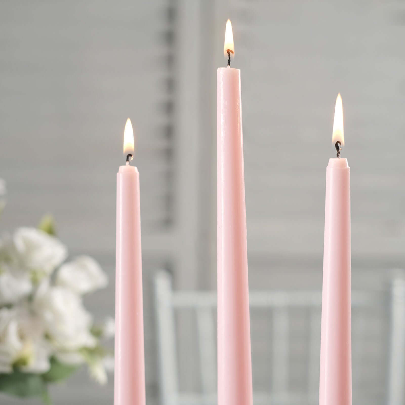 12-Pack Taper Candles Premium Wax Design Blush - Unscented Candles for Upscale Settings 10