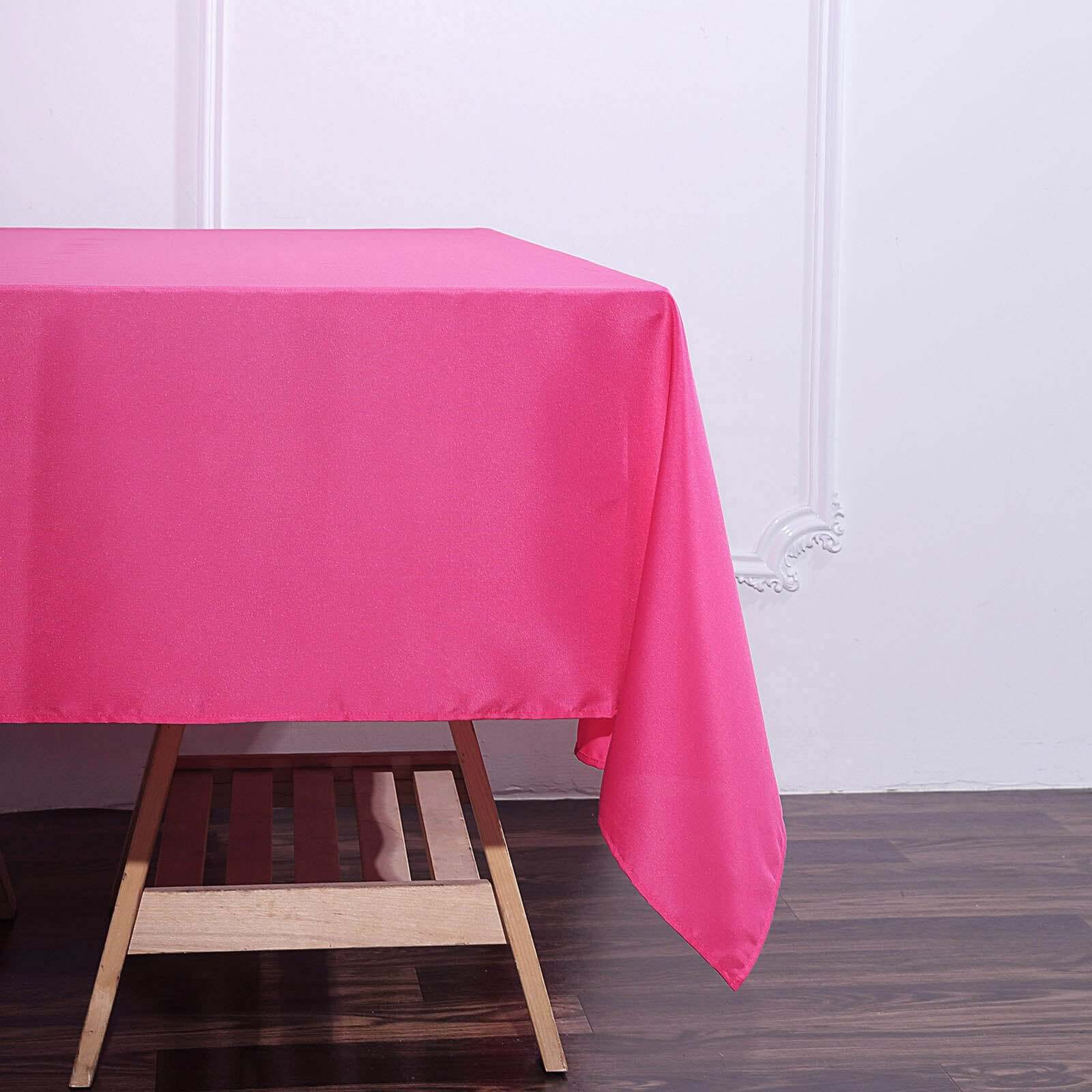 Polyester 70x70 Table Overlay Square Tablecloth Fuchsia - Wrinkle-Resistant & Durable Table Cover