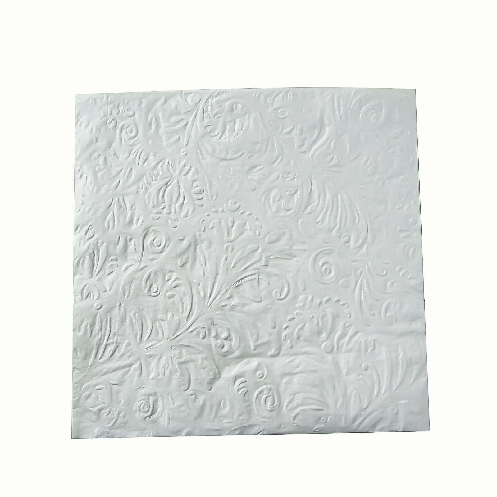 50-Pack Paper Cocktail Napkins with Embossed French Swirl Pattern White - Soft 2 Ply Beverage Napkins for Events 6.5x6.5