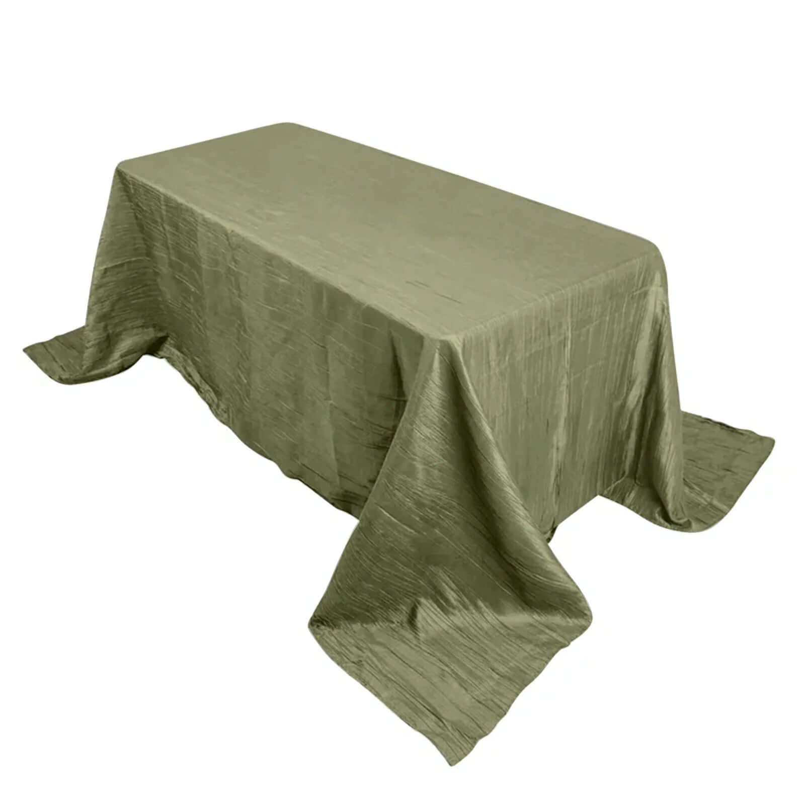 Taffeta 90x132 Rectangle Tablecloth Dusty Sage Green - Seamless Accordion Crinkle Table Cover