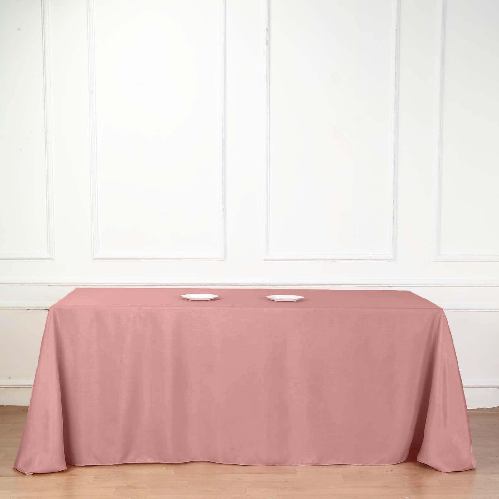 Polyester 90x156 Rectangle Tablecloth Dusty Rose - Seamless Wrinkle-Resistant Table Cover