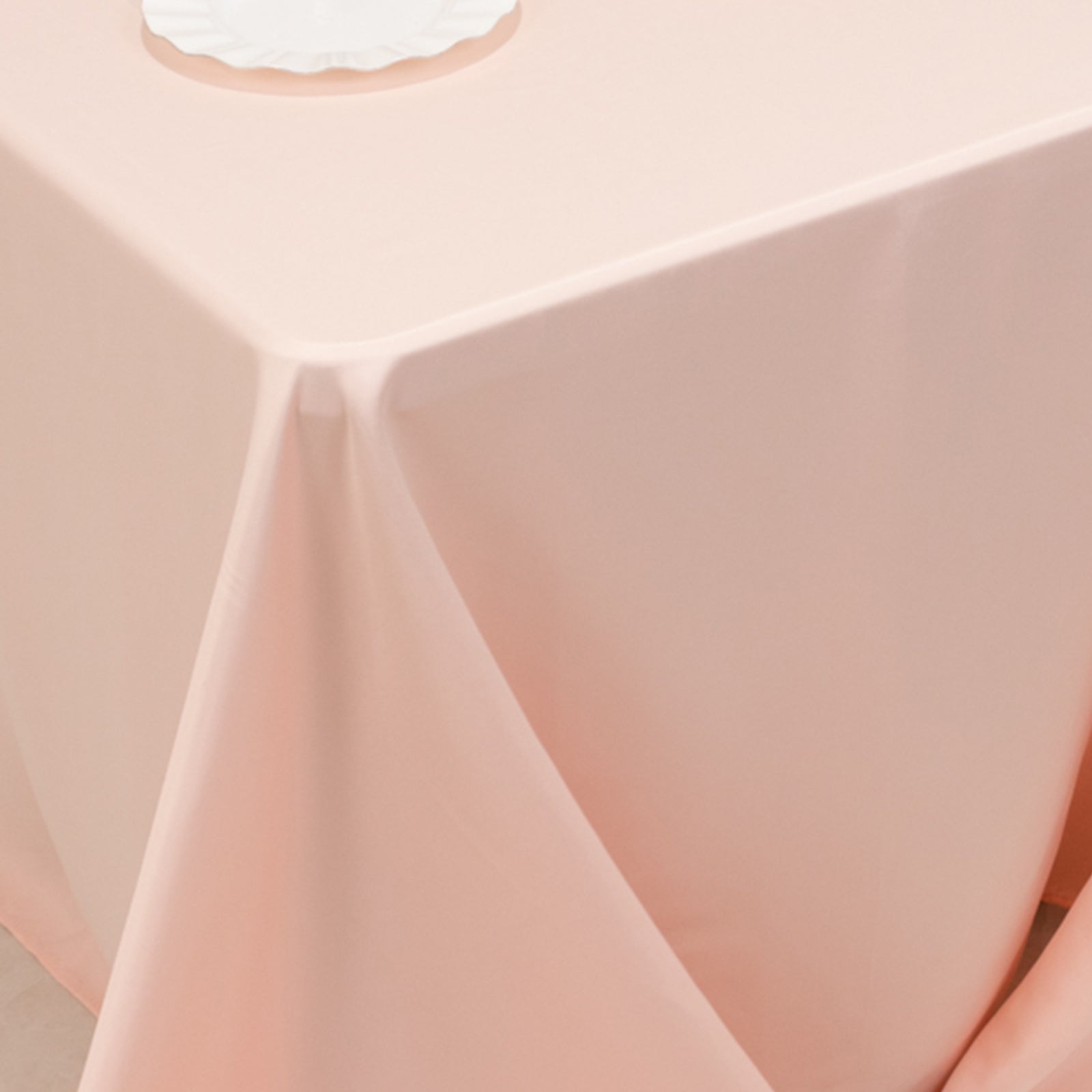 Lamour Satin 90x132 Rectangle Tablecloth Blush - Soft & Silk-Like Seamless Table Cover