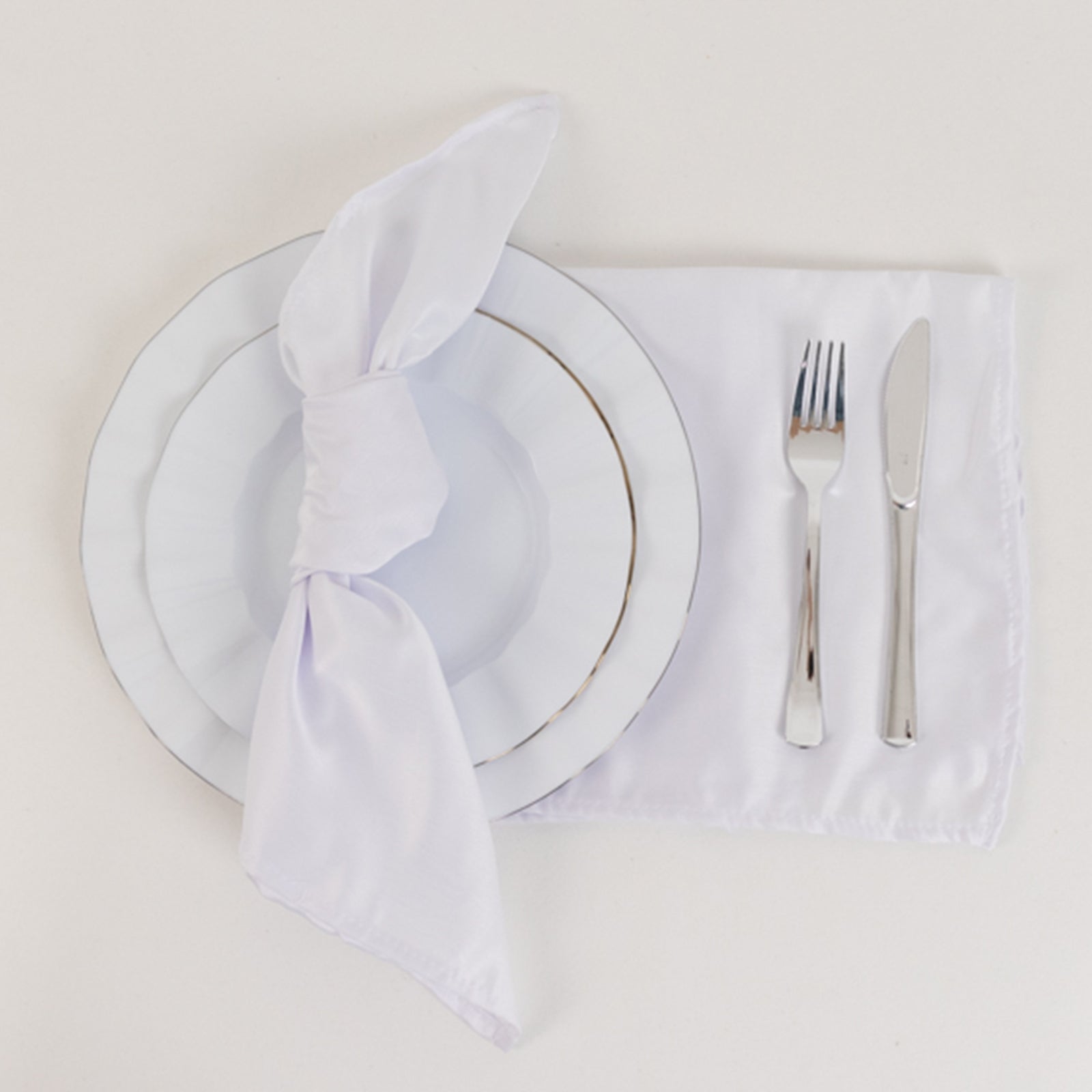 5 Pack Lamour Satin 20x20 Napkins White - Exquisite Dinner Napkins with Soft Matte Finish for Weddings & Events