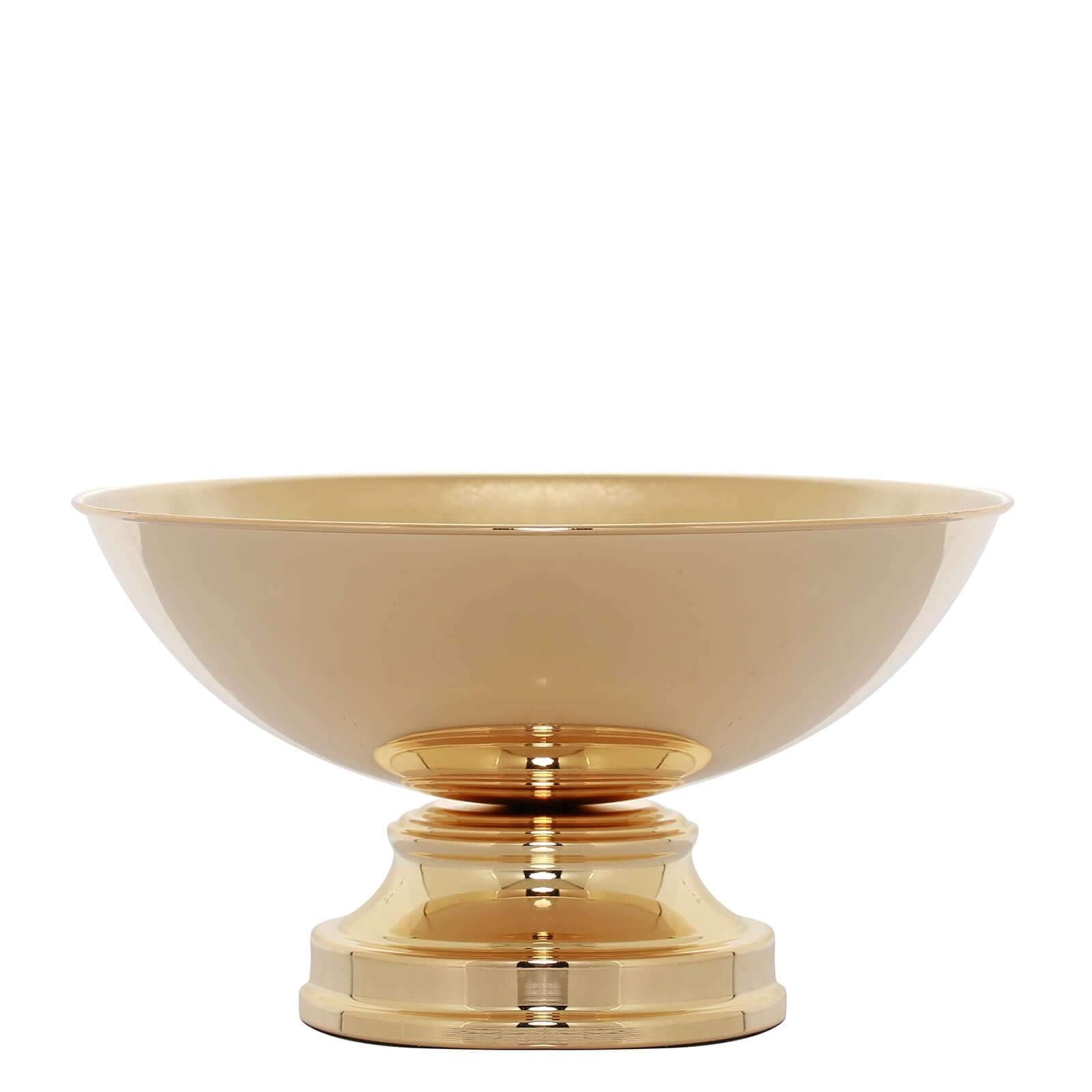 Metal Pedestal Flower Pot Round Design Gold - Floating Candle Bowl and Display Dish 12