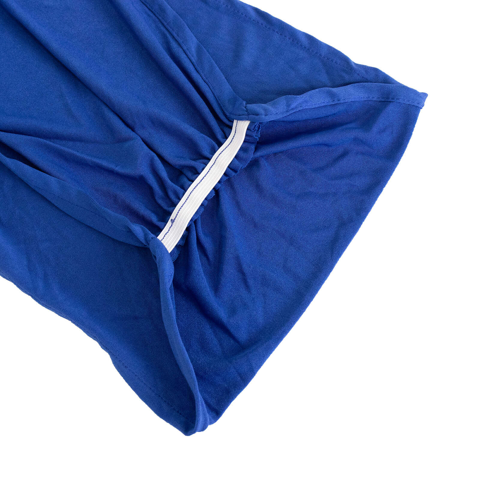 5 Pack Spandex Chair Sashes Royal Blue Ruffled Style - Wide Easy to Use Stretch Chair Bands 8x13