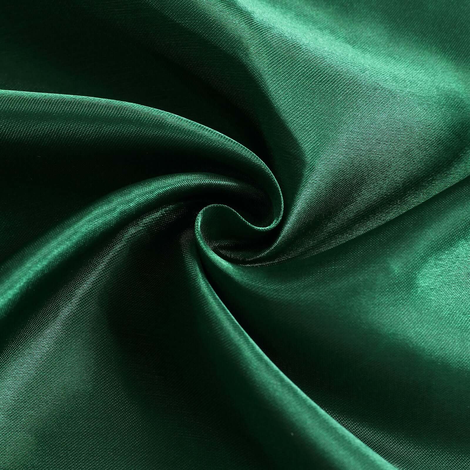 8ftx10ft Hunter Emerald Green Satin Event Curtain Drapes, Backdrop Event Panel