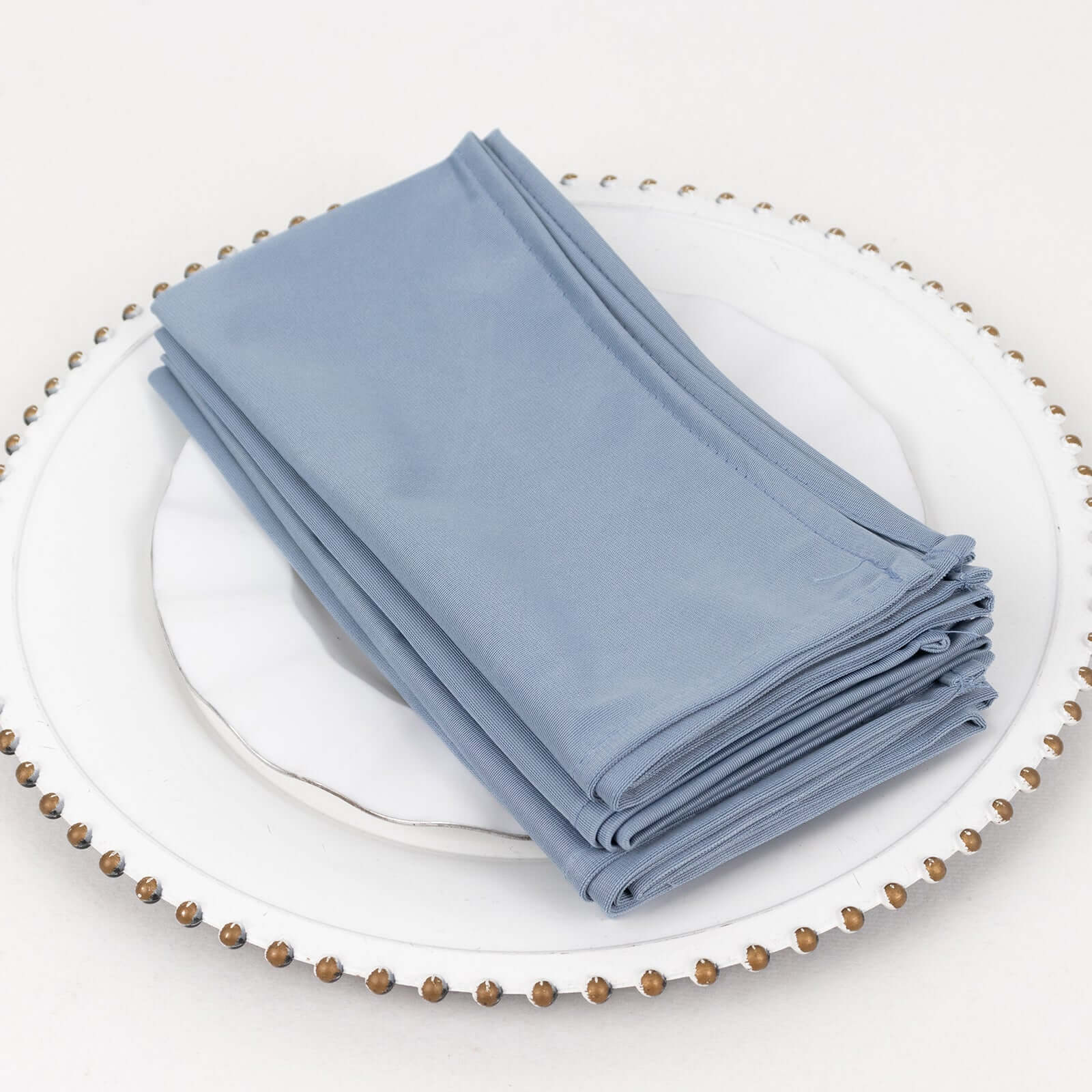 5 Pack Premium Scuba 20x20 Napkins Dusty Blue - Durable & Reusable Dinner Napkins