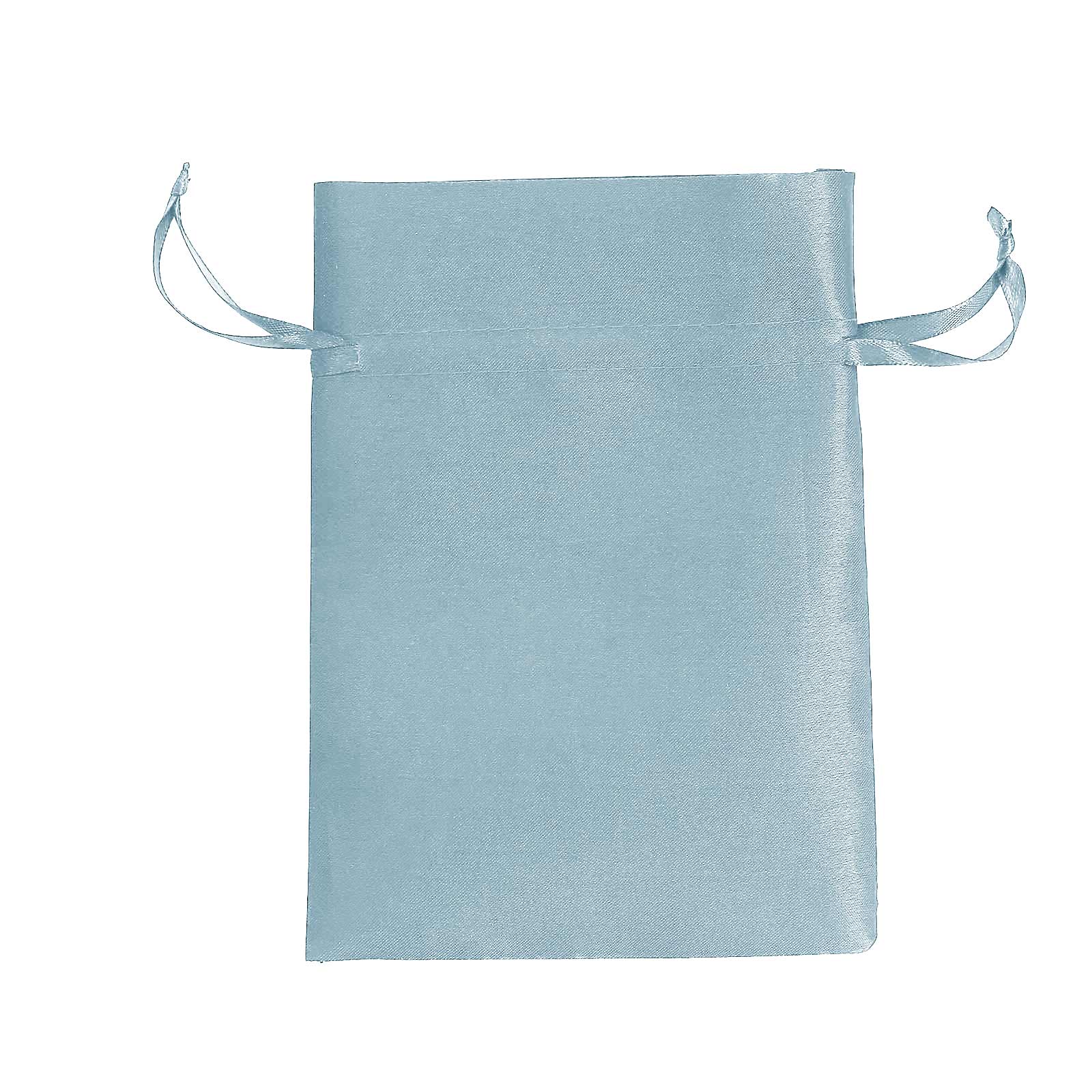 12 Pack 5x7 Dusty Blue Satin Drawstring Wedding Party Favor Gift Bags