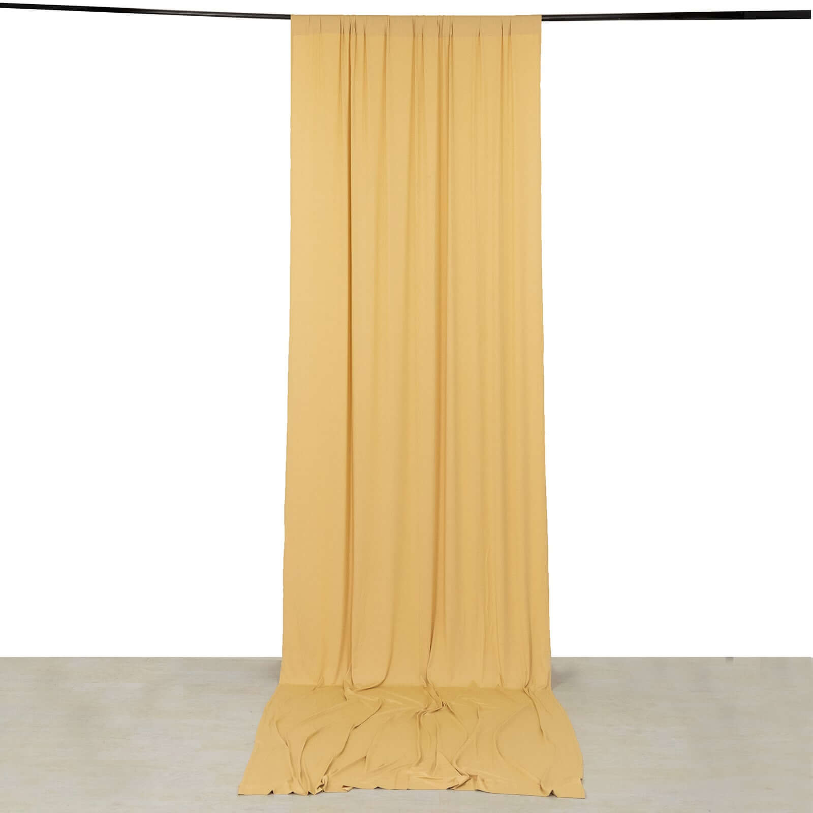 Champagne 4-Way Stretch Spandex Event Curtain Drapes, Wrinkle Free Backdrop Event Panel with Rod Pockets - 5ftx14ft