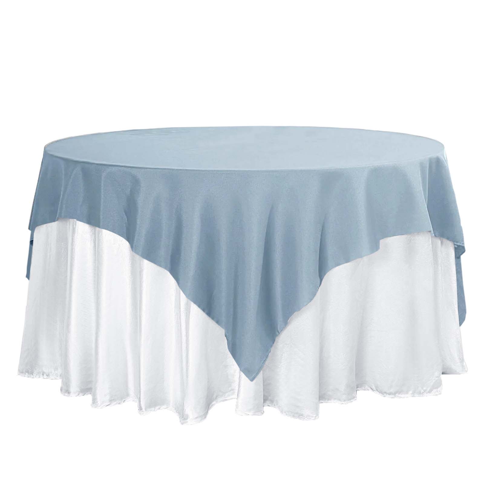 Polyester 70x70 Table Overlay Square Tablecloth Dusty Blue - Wrinkle-Resistant & Durable Table Cover