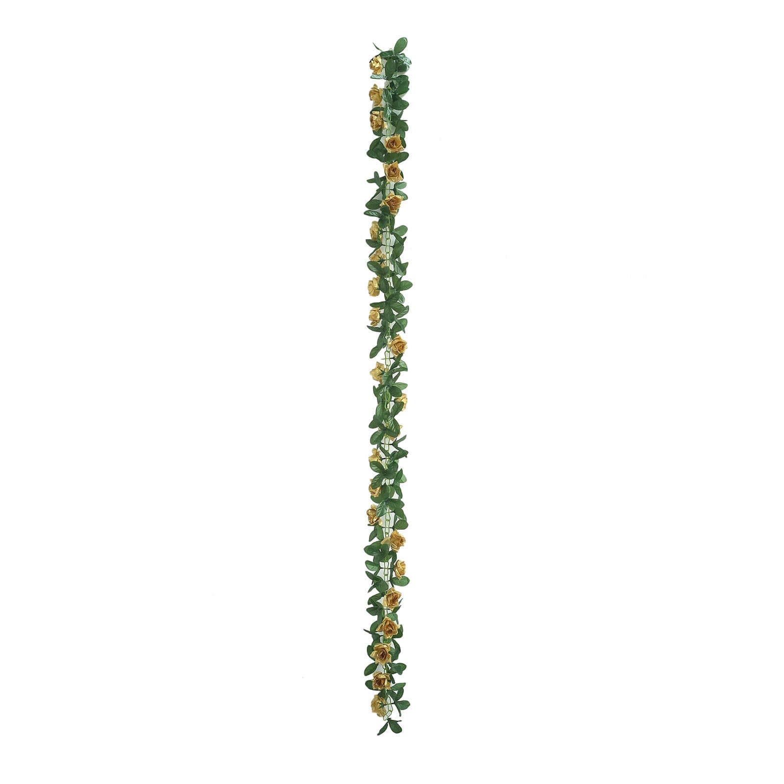 6ft Gold Artificial Silk Rose Garland UV Protected Flower Chain