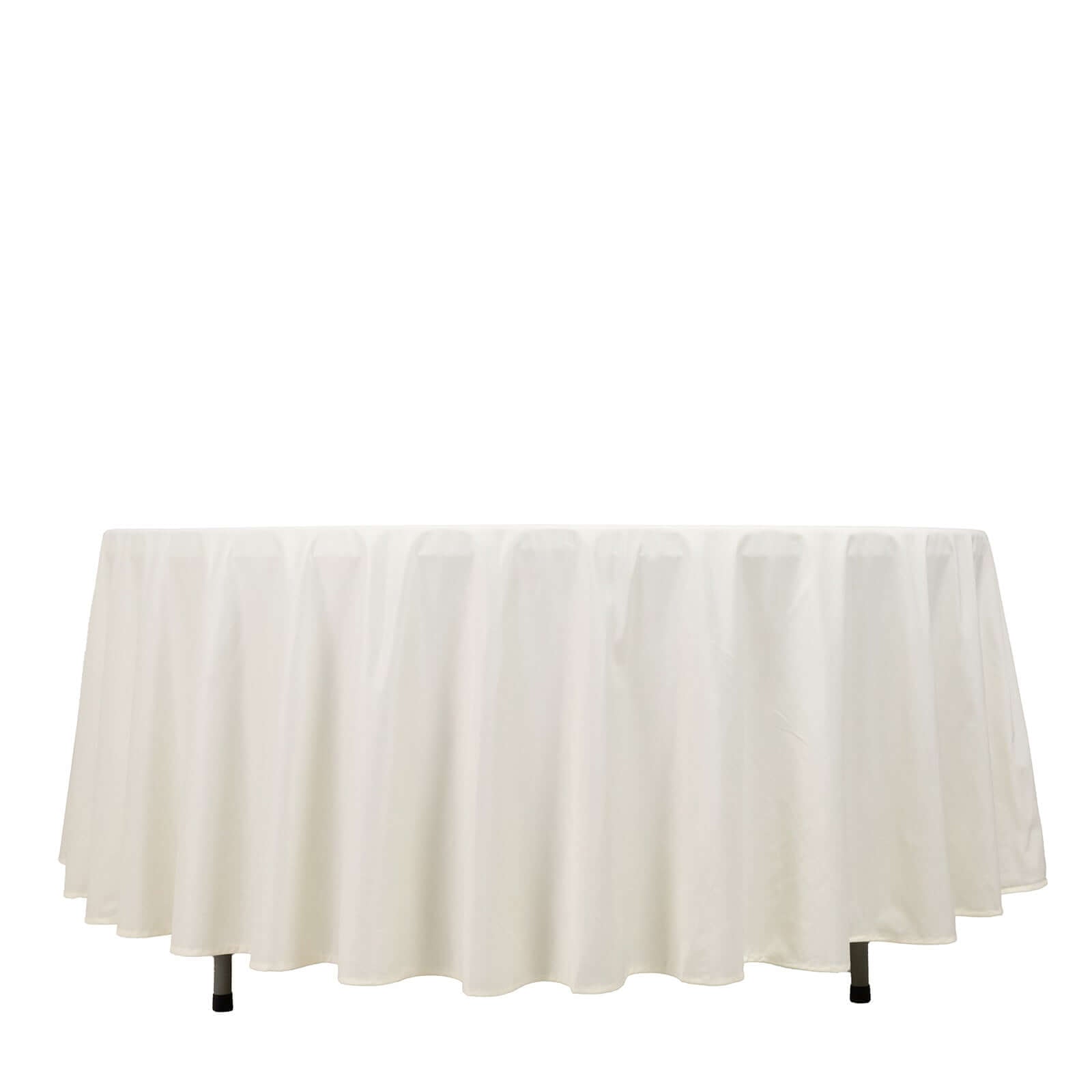 Premium Scuba Round 108 Tablecloth Ivory - Wrinkle Free & Stain Resistant Table Cover