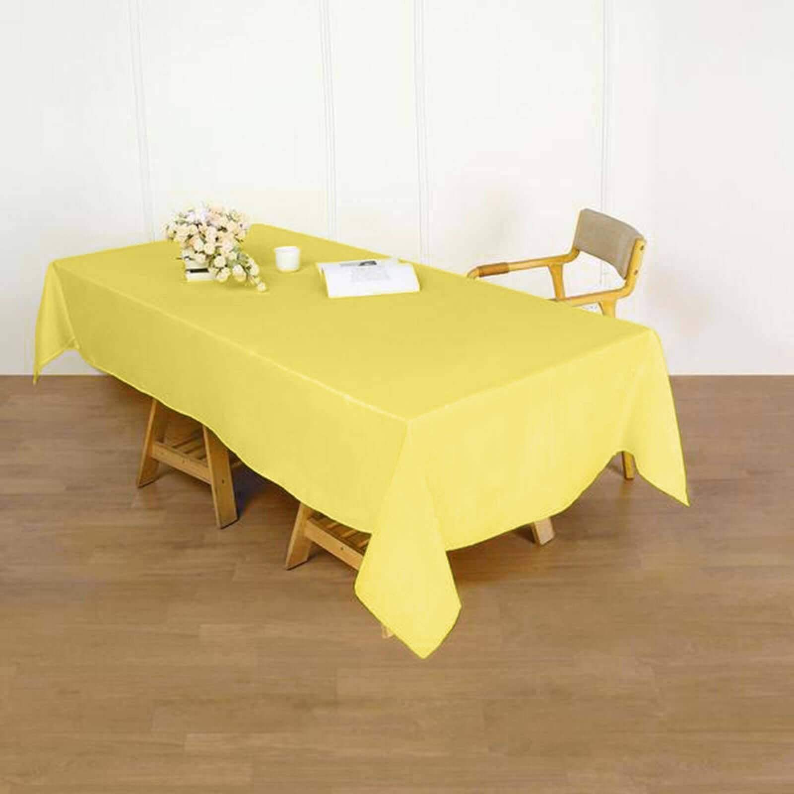 Polyester 60x102 Rectangle Tablecloth Yellow - Durable and Stylish Table Cover