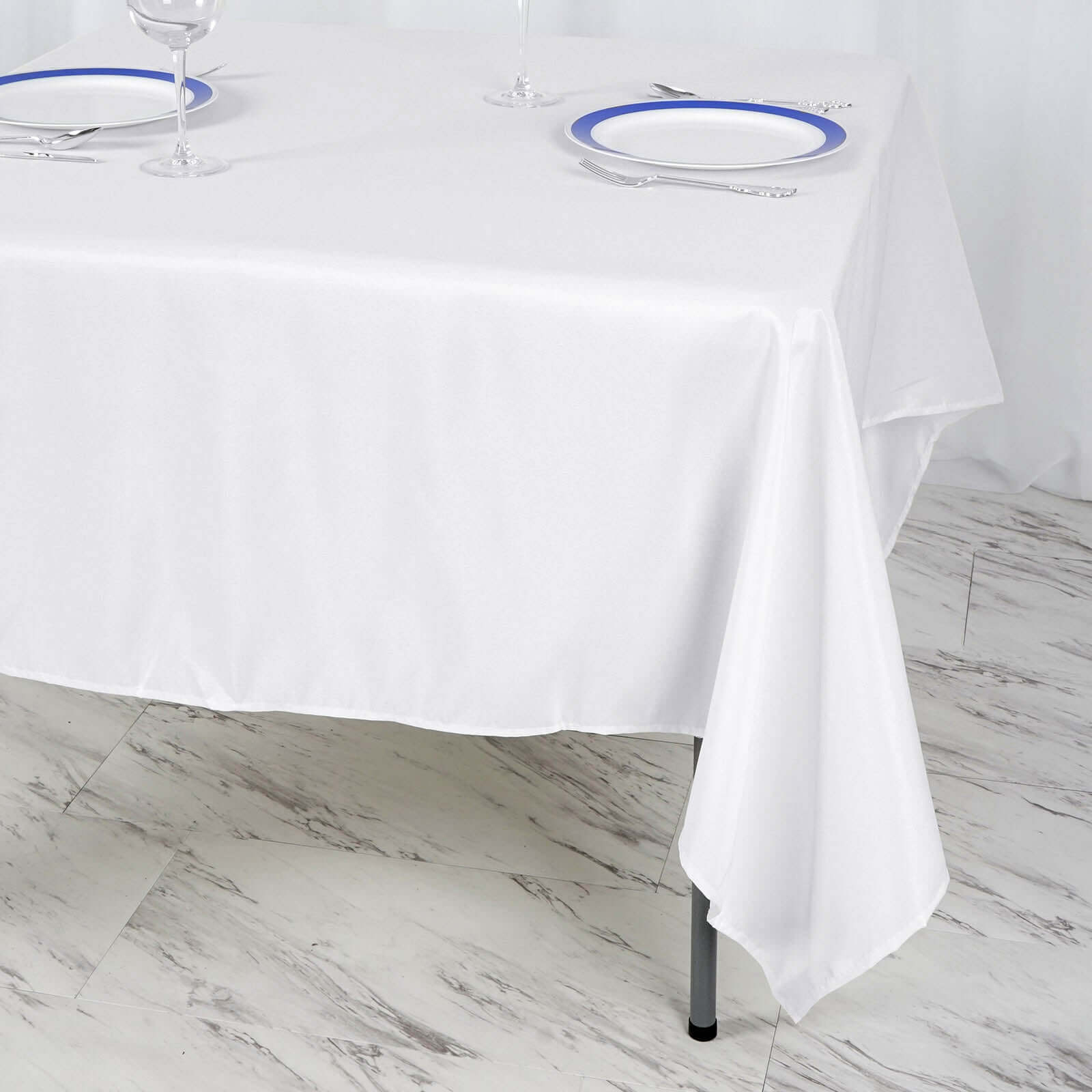 Polyester 70x70 Table Overlay Square Tablecloth White - Wrinkle-Resistant & Durable Table Cover for Events