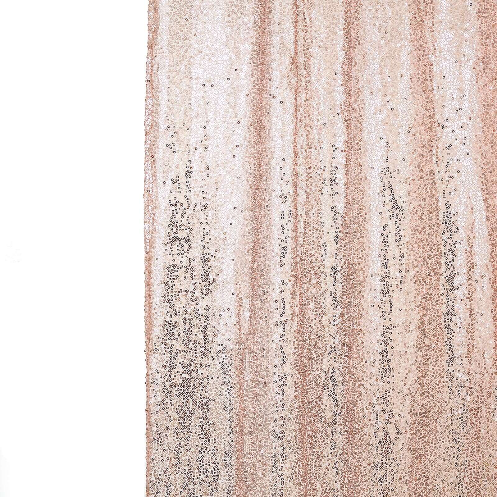 8ftx8ft Blush Sequin Event Curtain Drapes, Backdrop Event Panel