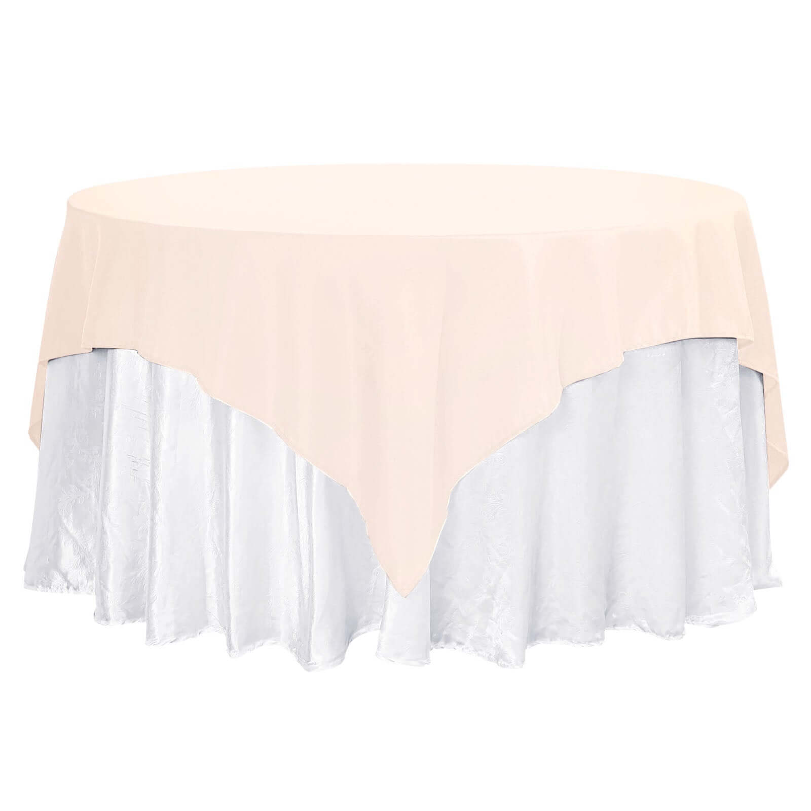 Premium Polyester 70x70 Table Overlay Square Tablecloth Blush 220GSM Wrinkle-Resistant Table Cover