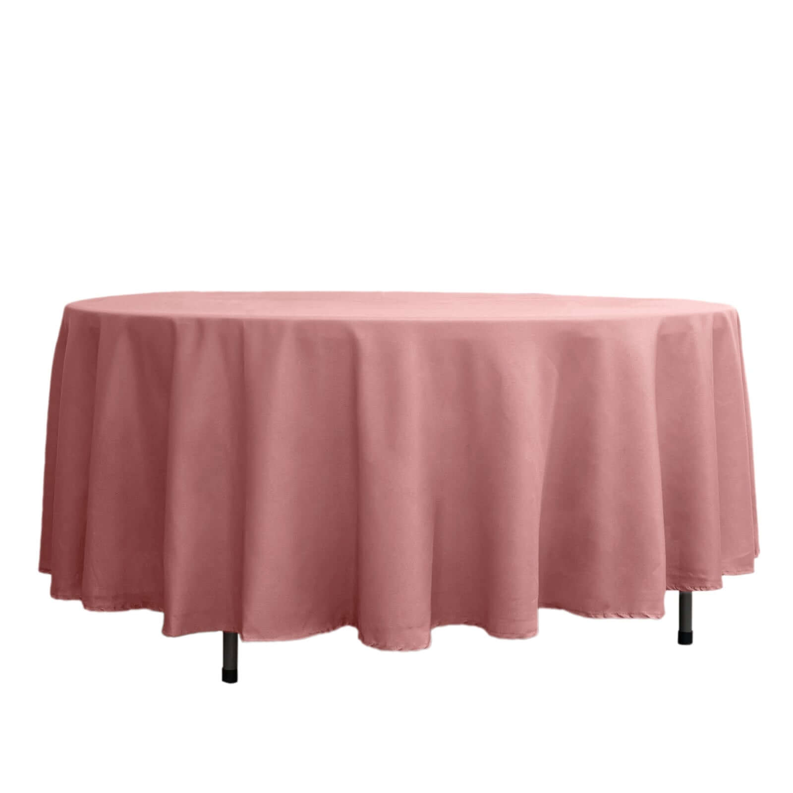 Polyester 108 Round Tablecloth Dusty Rose - Wrinkle-Resistant Table Cover