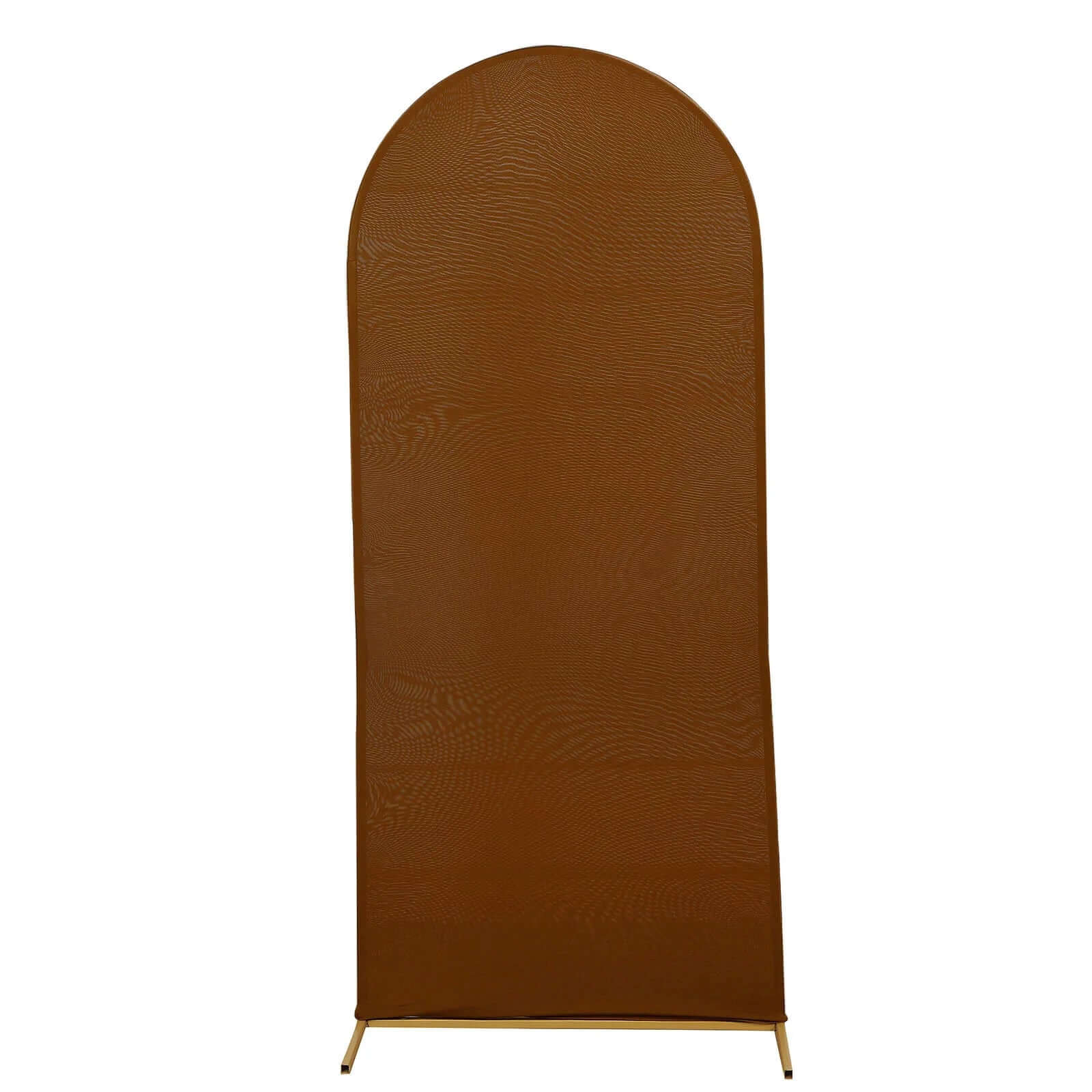 5ft Cinnamon Brown Spandex Fitted Chiara Backdrop Stand Cover For Round Top Wedding Arch