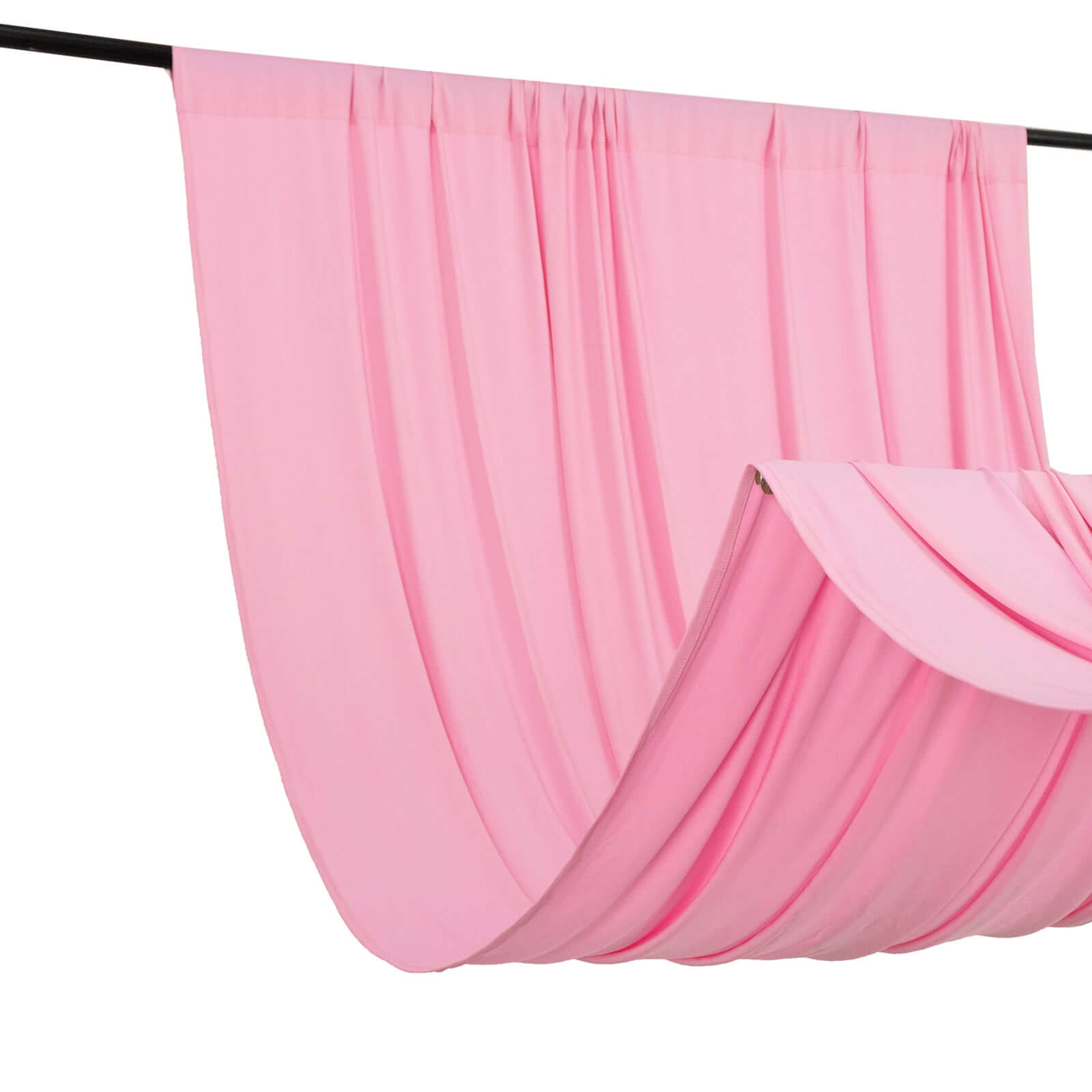 Pink 4-Way Stretch Spandex Event Curtain Drapes, Wrinkle Free Backdrop Event Panel with Rod Pockets - 5ftx10ft