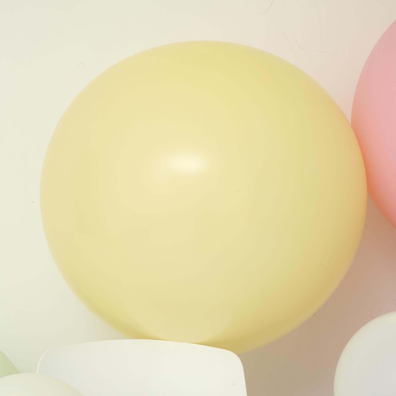 2 Pack 32 Large Balloons Helium or Air Latex Balloons Pastel Yellow