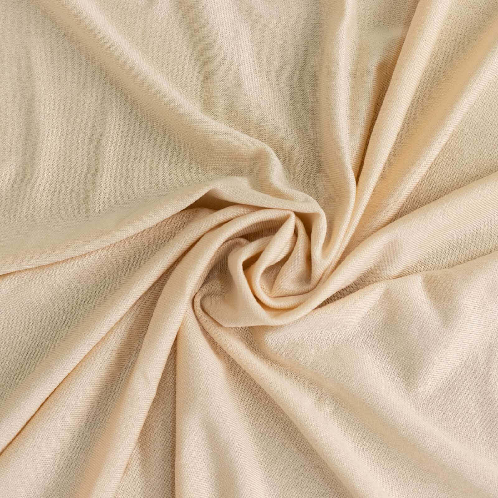 Stretch Spandex 48x30 Rectangle Tablecloth Beige - Durable Form-Fitting Table Cover