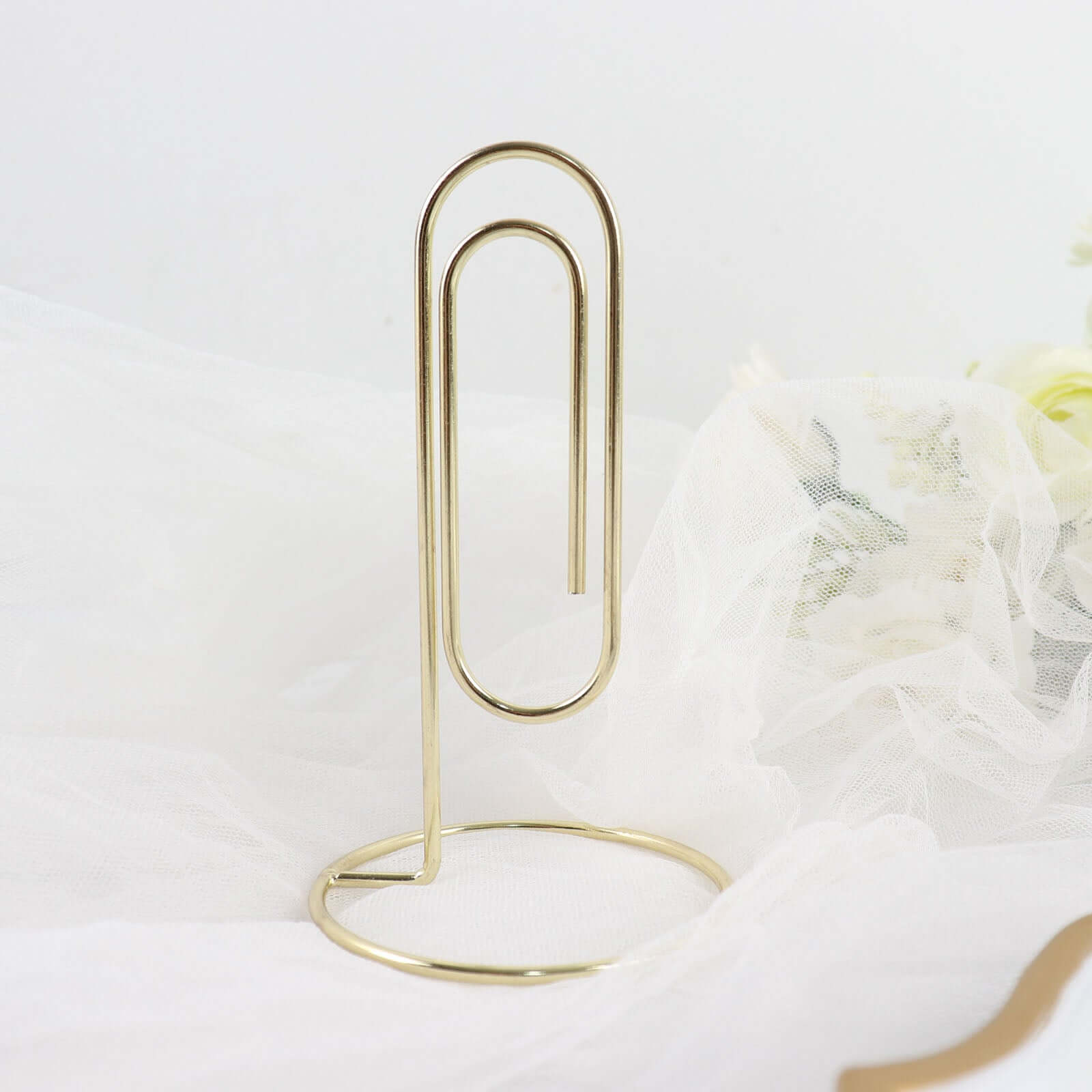 5-Pack Metal Card Holder Stands Paperclip Design Gold - Table Number Stands and Wedding Menu Clips 5