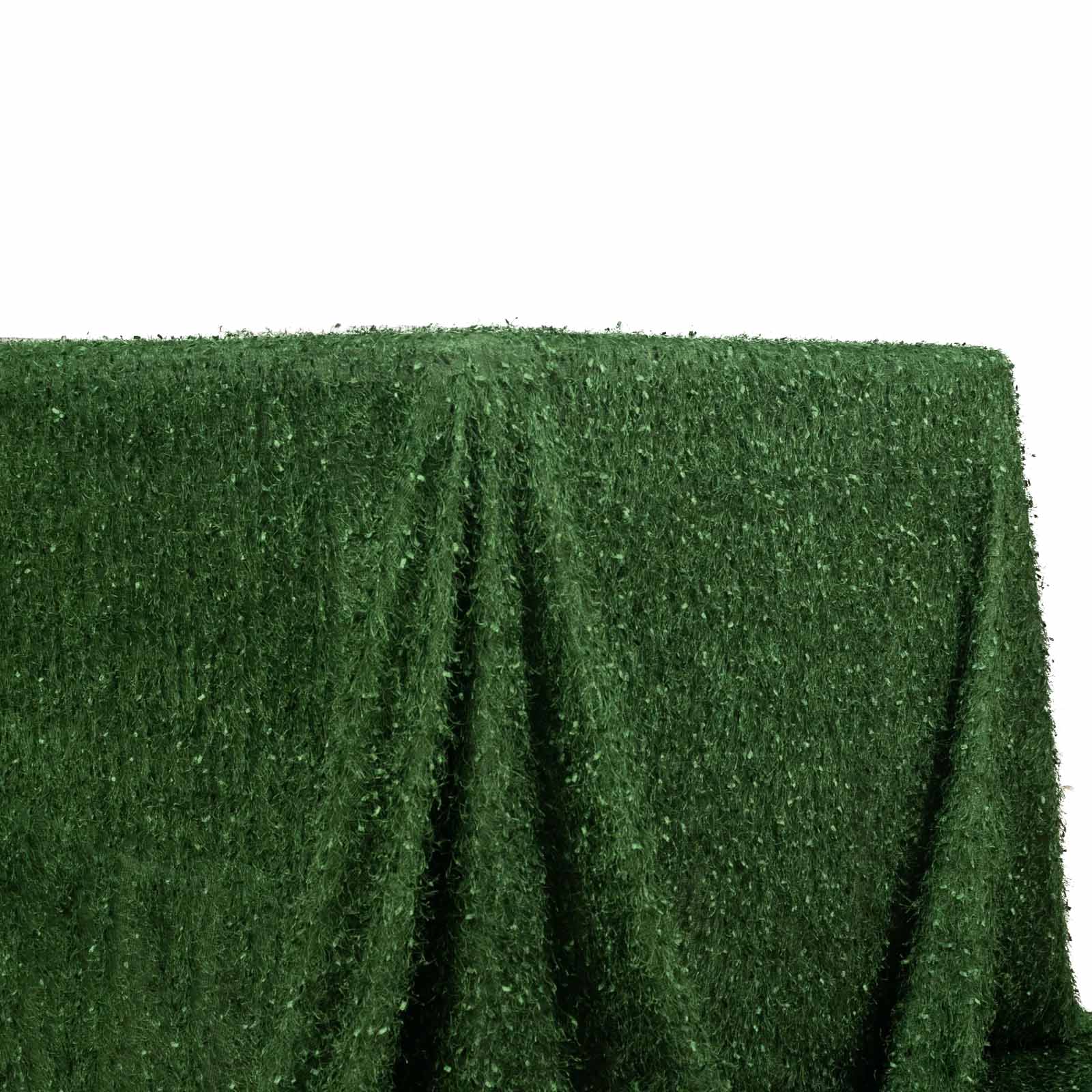 Polyester 90x156 Rectangle Tablecloth Green with Shaggy Fringe Table Cover