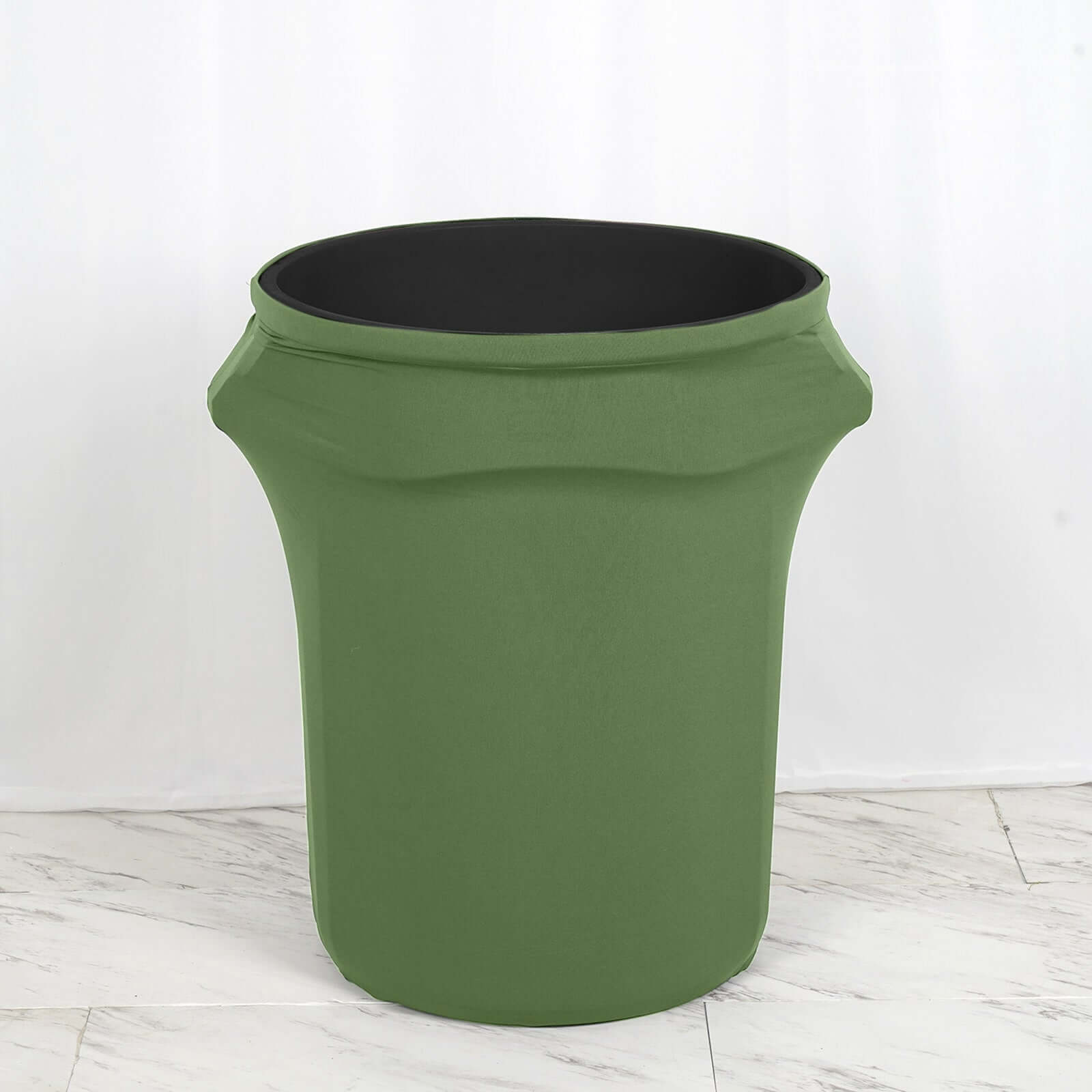 41-50 Gallons Green Stretch Spandex Round Trash Bin Container Cover