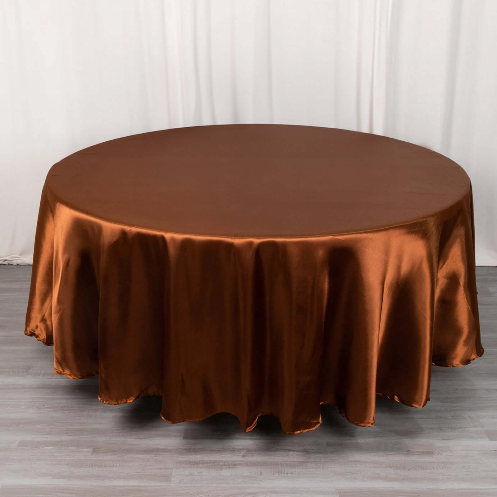 Satin 108 Round Tablecloth Cinnamon Brown - Smooth and Lustrous Table Cover