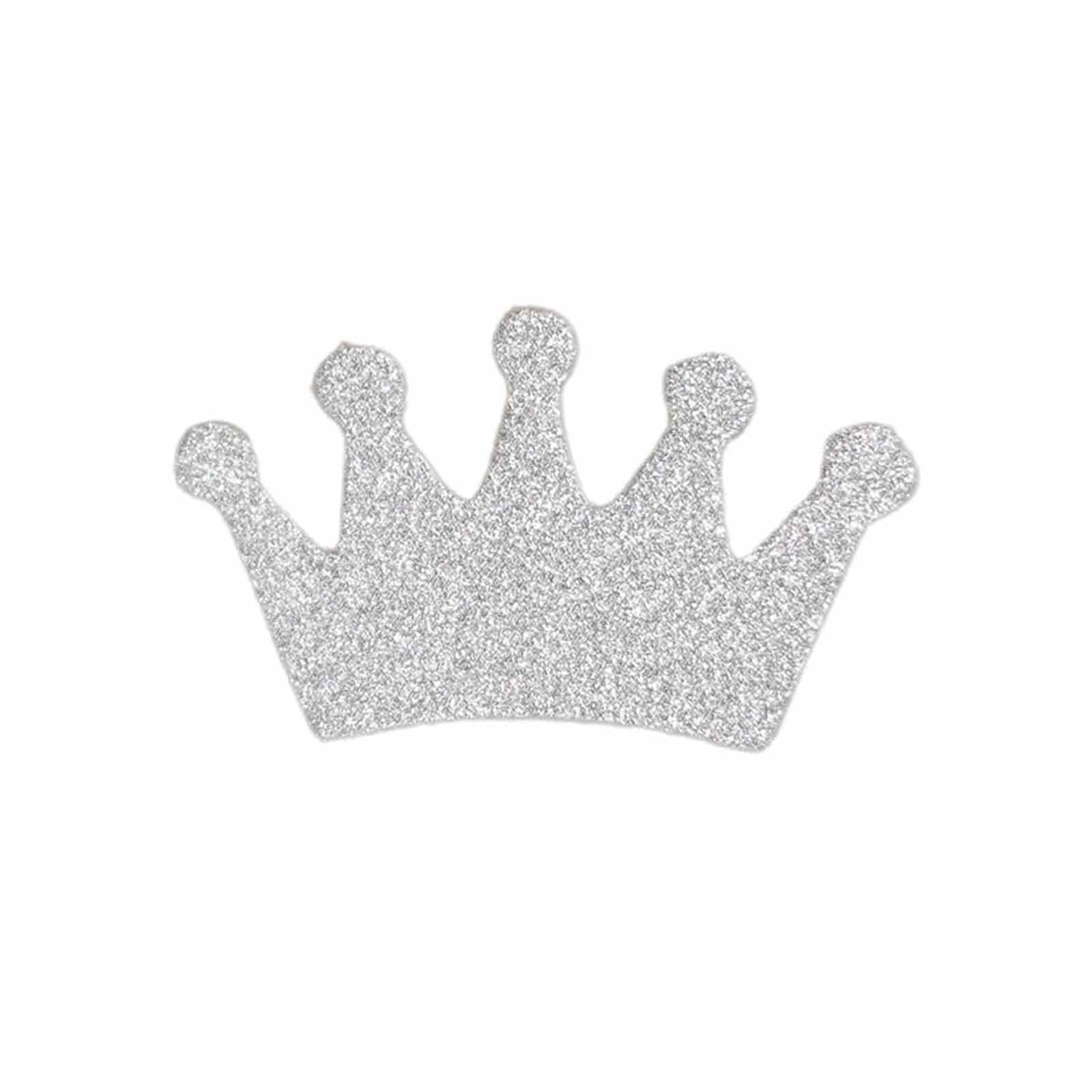 300 Pcs Glitter Princess Crown Paper Confetti Double-Sided Silver, Baby Shower Party Table Scatters - Decorative & Sparkling Design