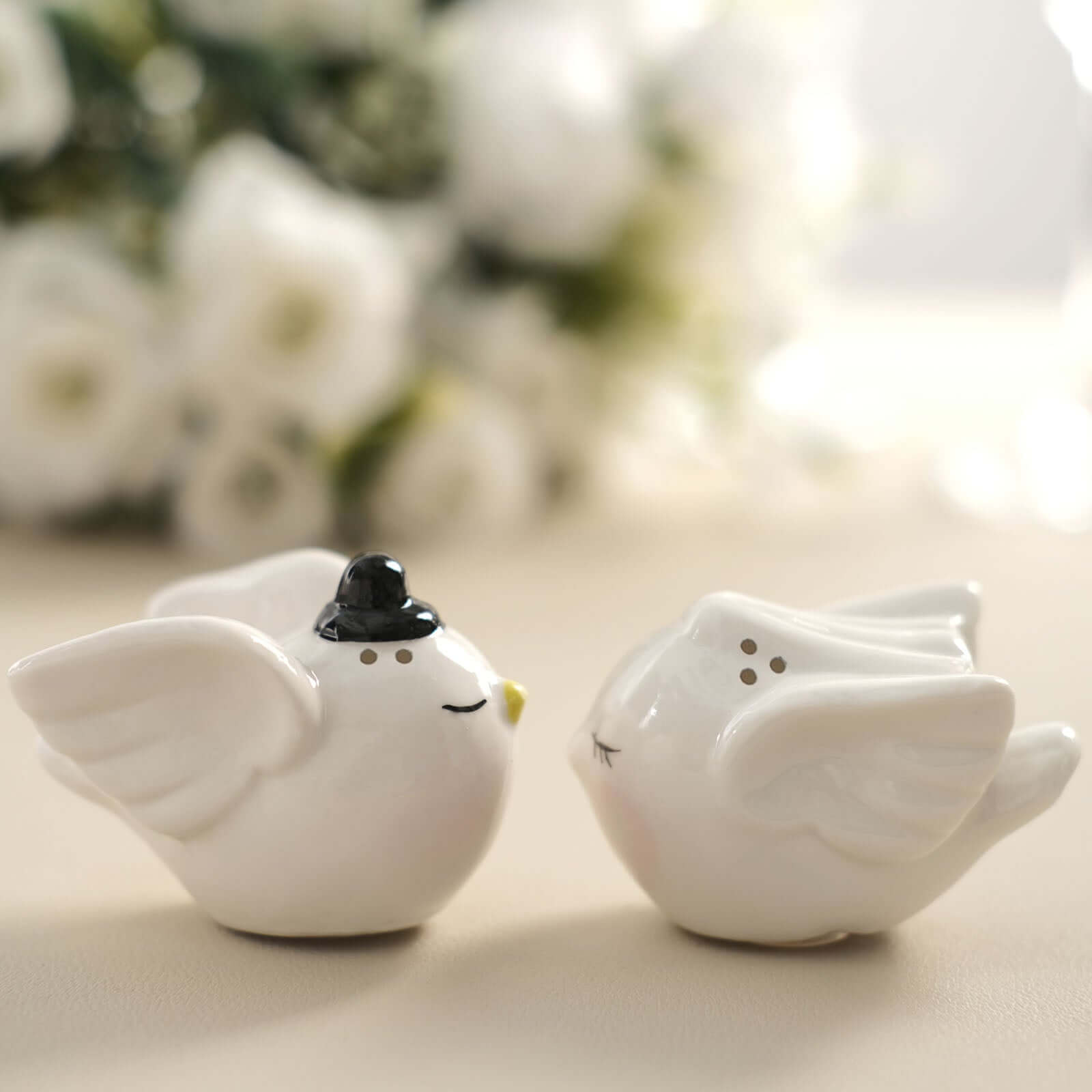 2.5 Bride And Groom Love Birds Salt And Pepper Shaker Party Favors, Wedding Favors In Pre-Packed Gift Box