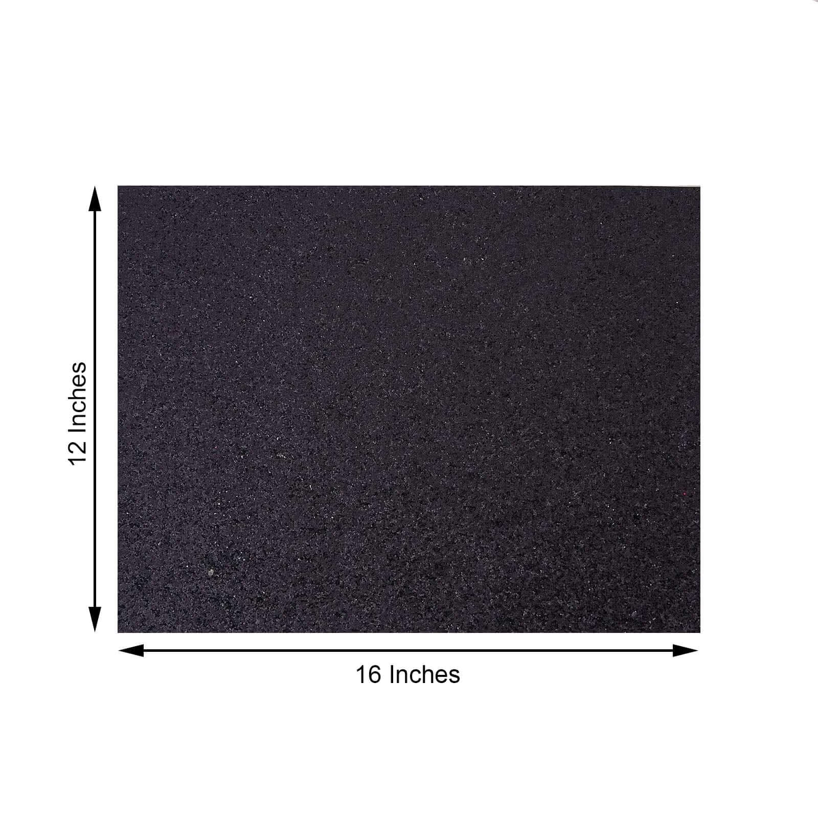 6-Pack Placemats Glitter Design Black Sparkle Rectangle - Non-Slip Decorative Dining Table Mats 12x18