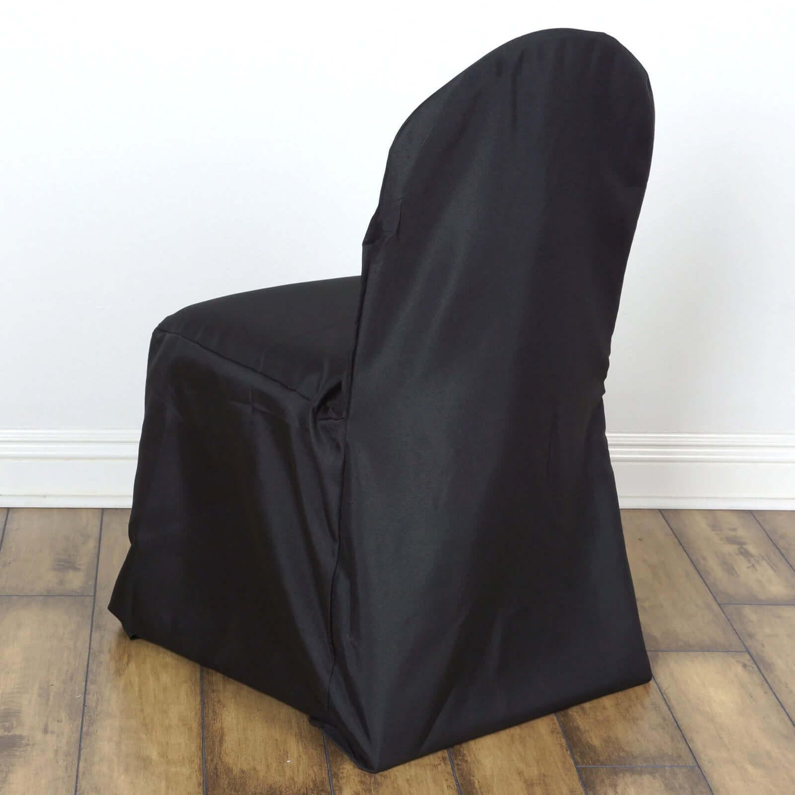 10 Pack Polyester Chair Cover for Banquet Chairs Black - Stain-Resistant Reusable Slip-On Slipcover