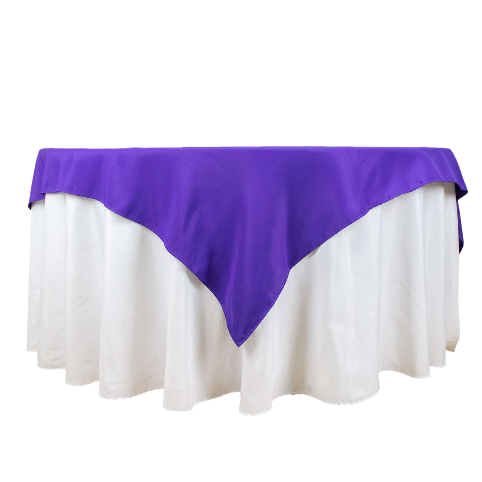 Premium Polyester 70x70 Table Overlay Square Tablecloth Purple 220GSM Wrinkle-Resistant Table Cover